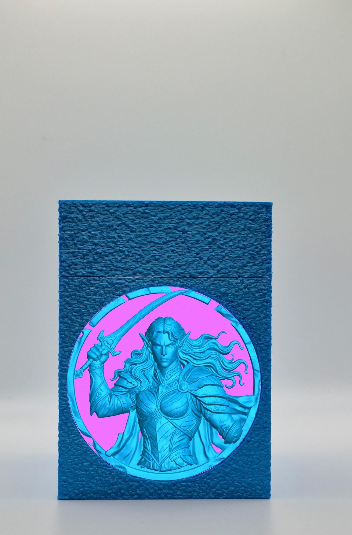 Elvish Warrior Card Box — Blue