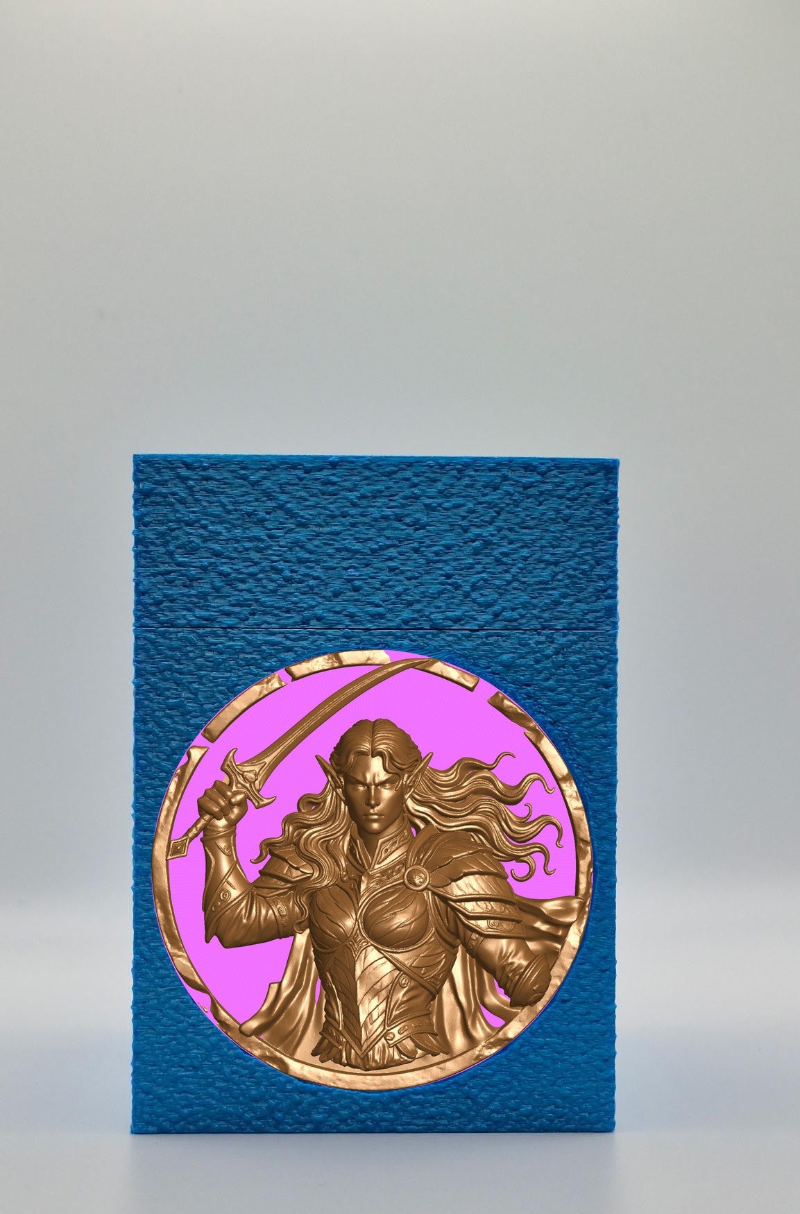 Elvish Warrior Card Box — Blue