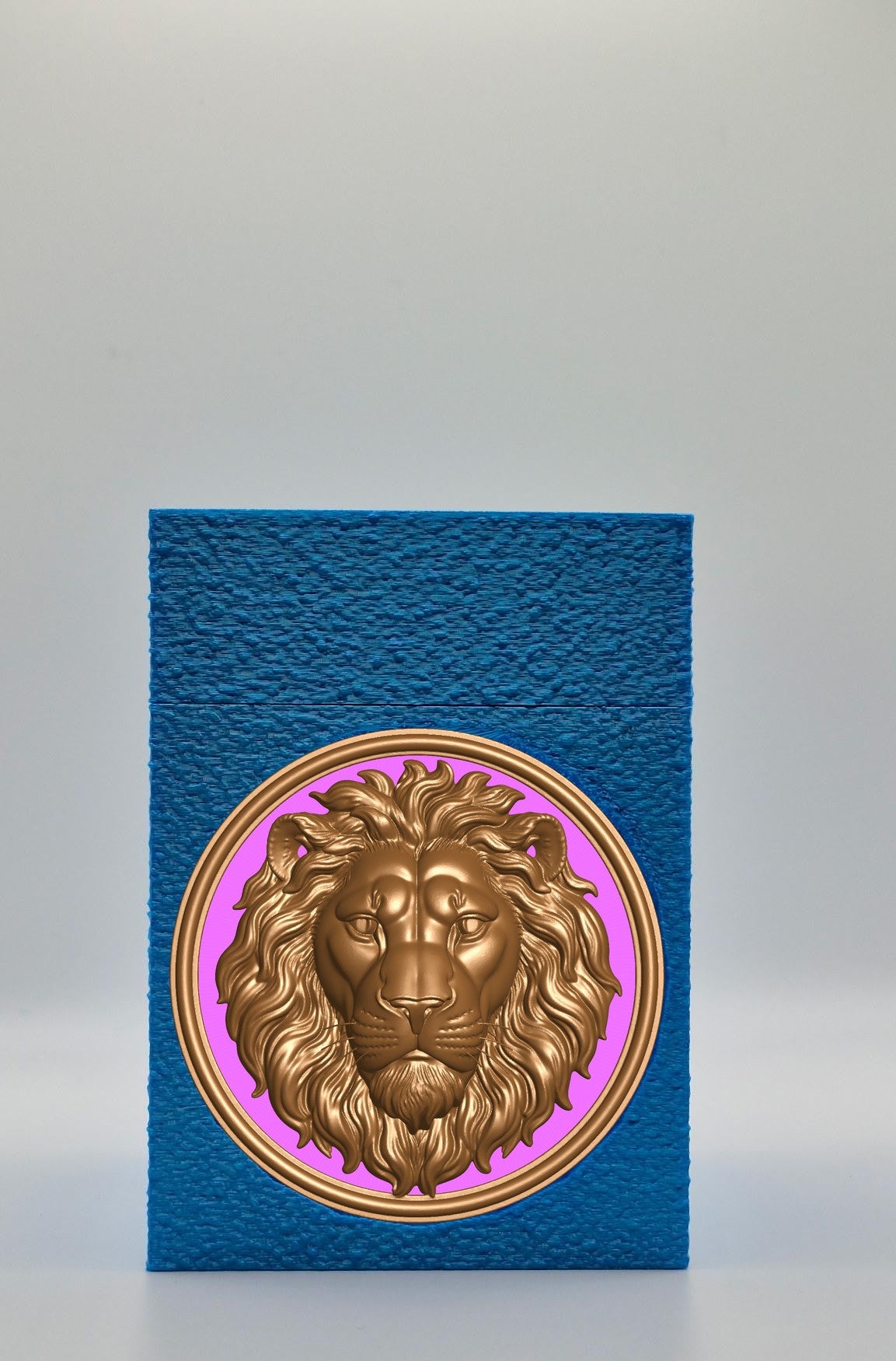 Lion Card Box — Blue