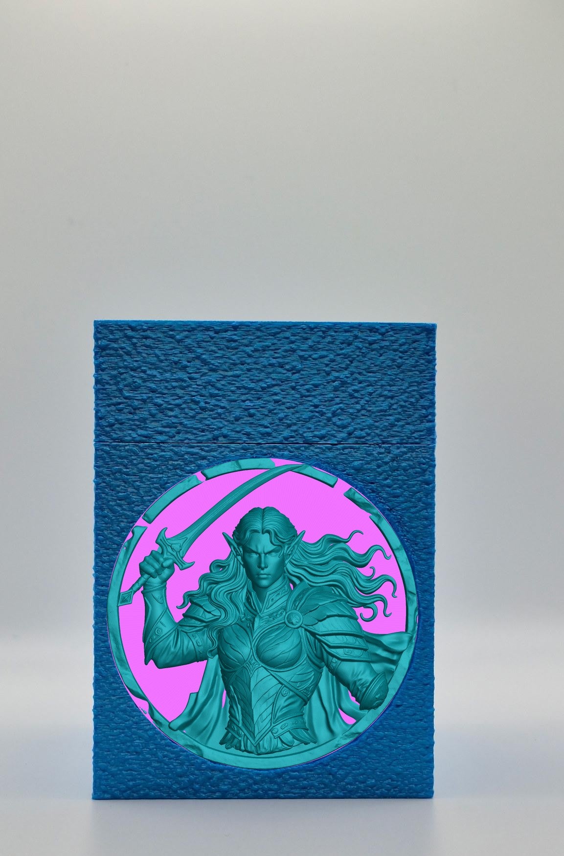 Elvish Warrior Card Box — Blue