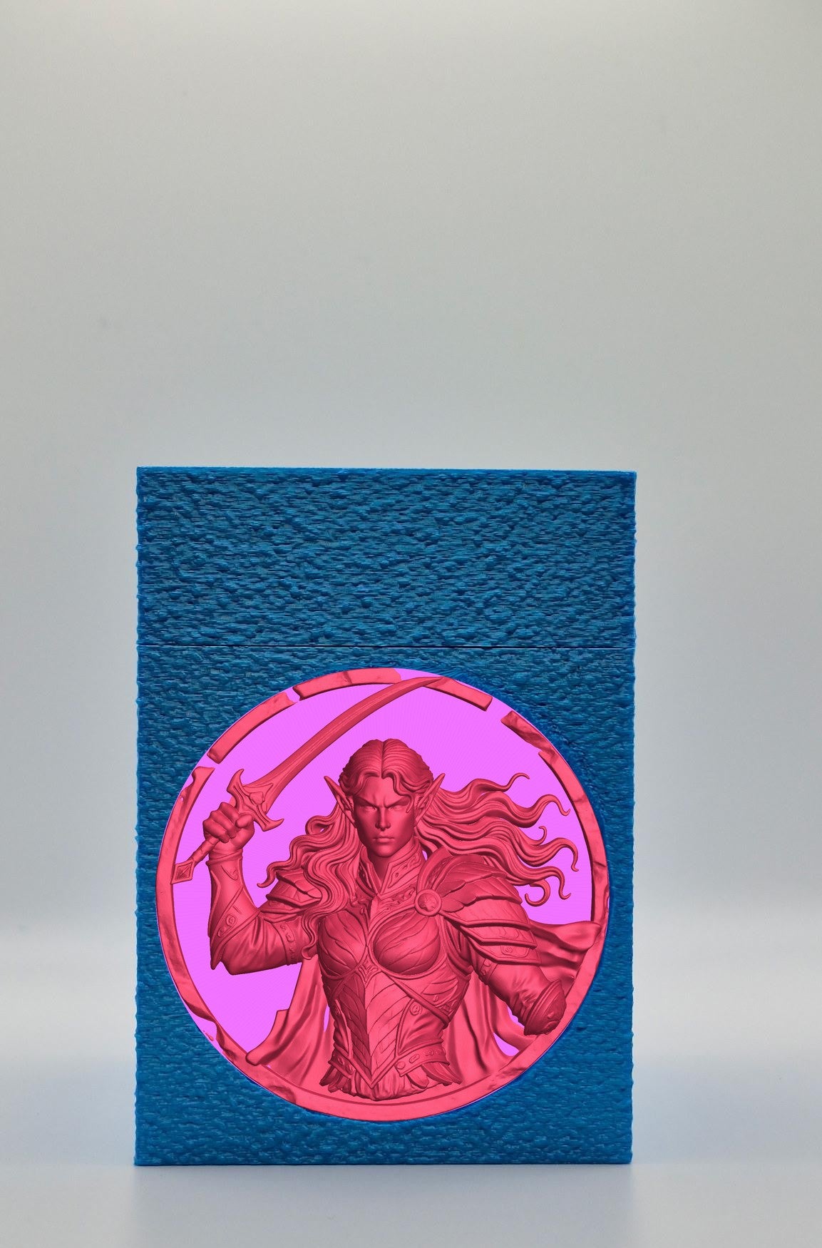 Elvish Warrior Card Box — Blue