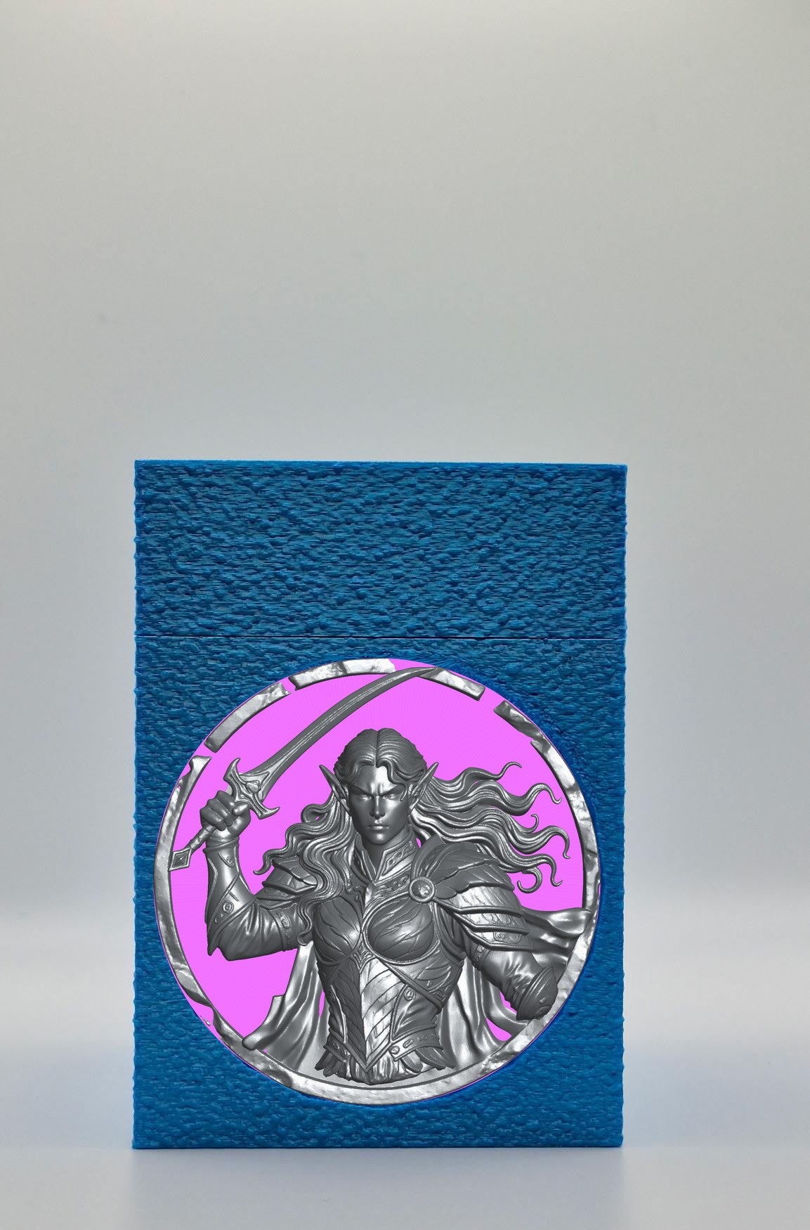 Elvish Warrior Card Box — Blue
