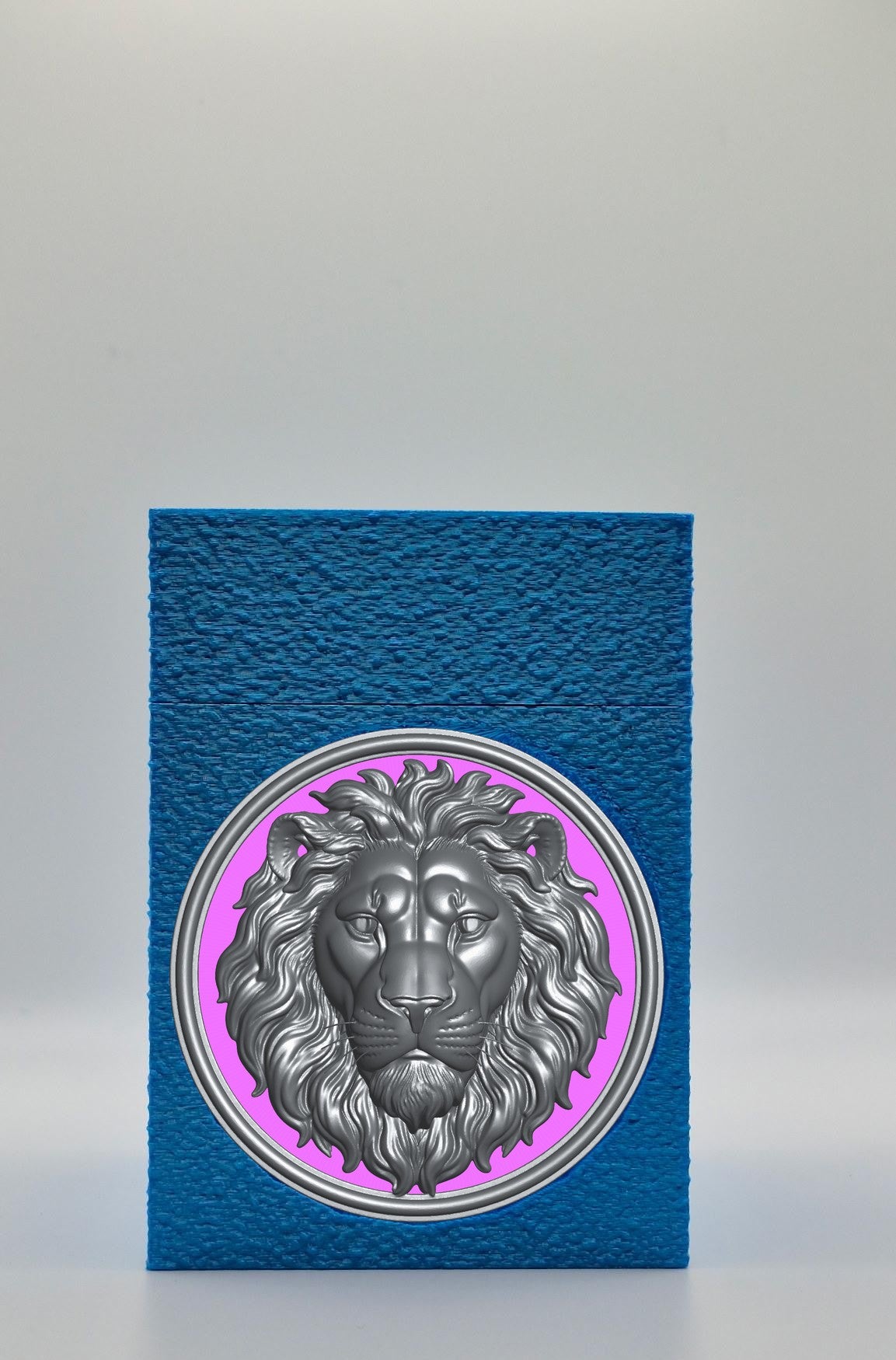 Lion Card Box — Blue