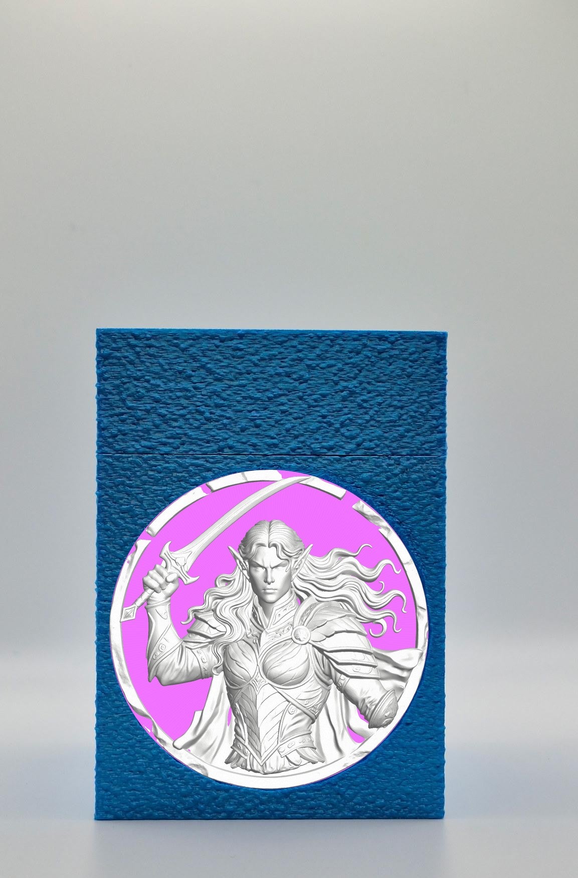 Elvish Warrior Card Box — Blue