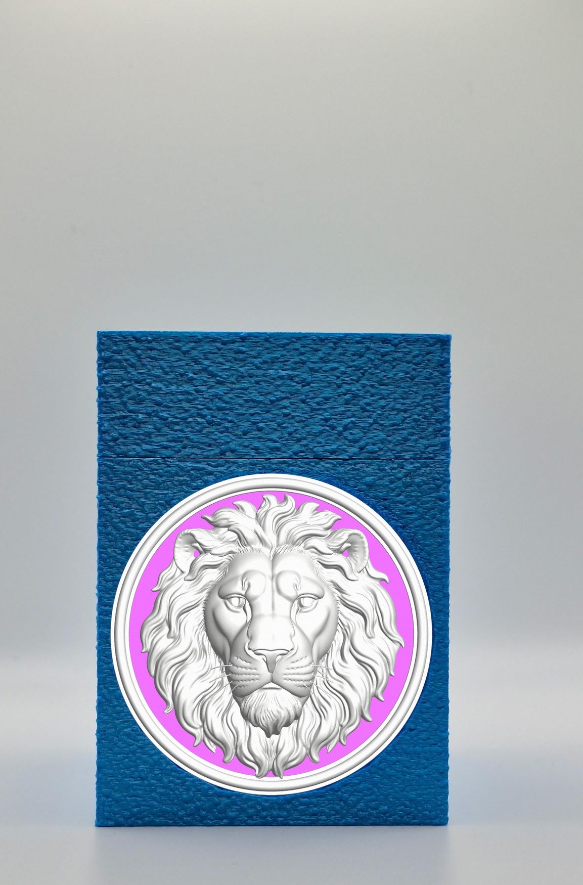 Lion Card Box — Blue