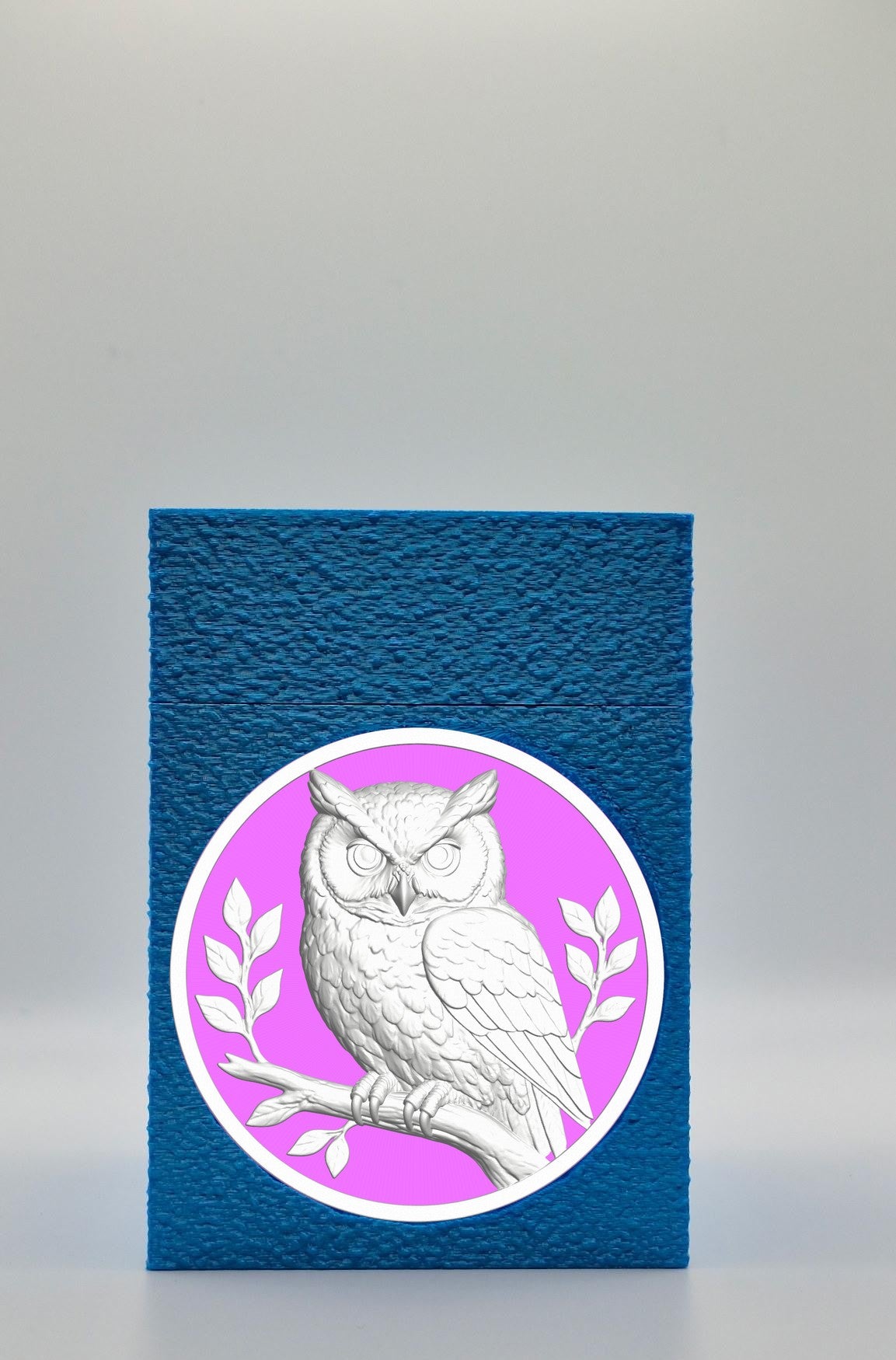 Owl Card Box — Blue