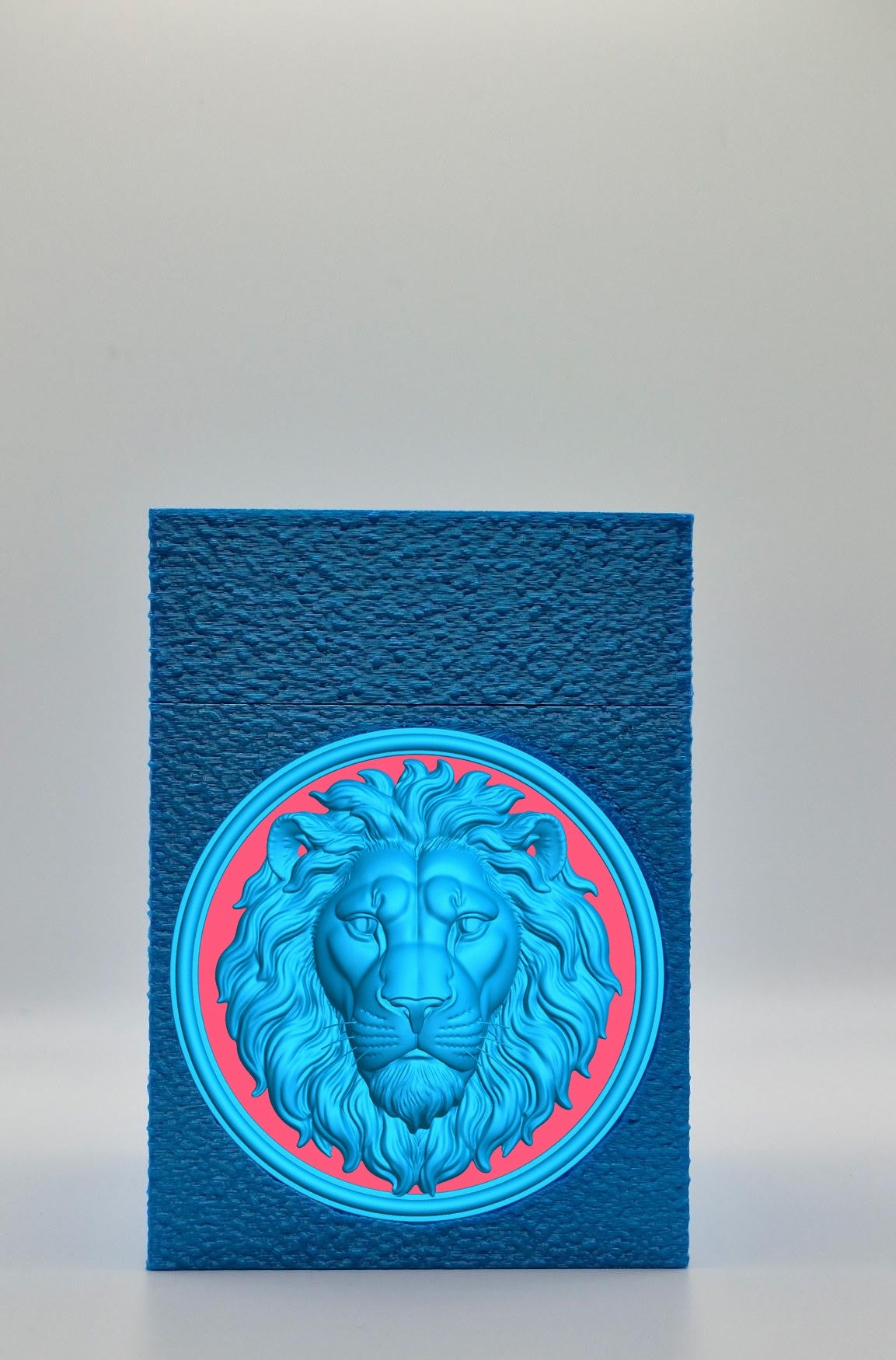 Lion Card Box — Blue
