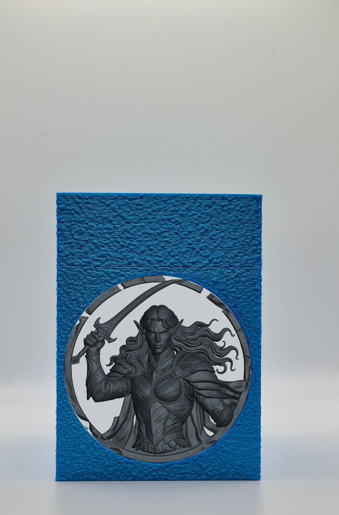 Elvish Warrior Card Box — Blue