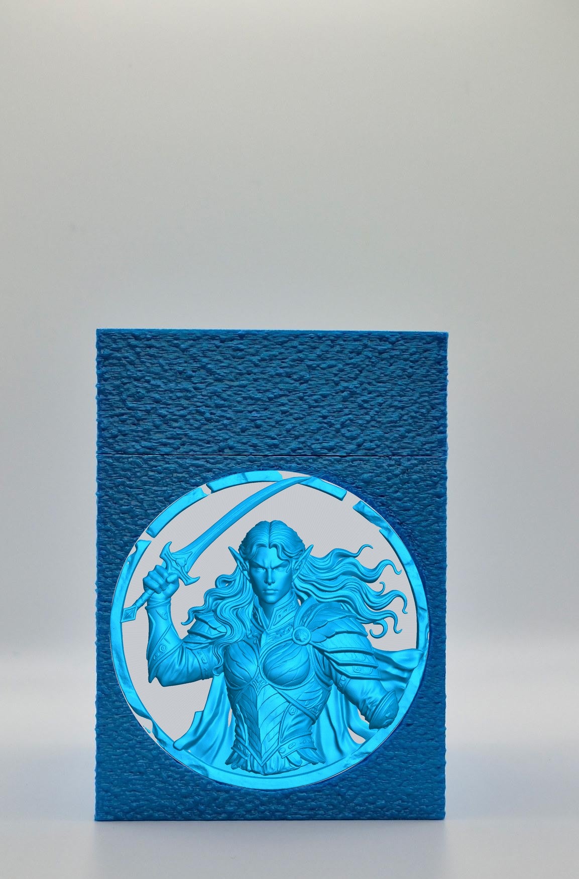 Elvish Warrior Card Box — Blue