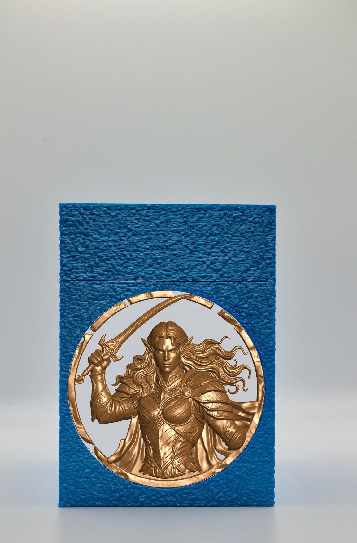 Elvish Warrior Card Box — Blue