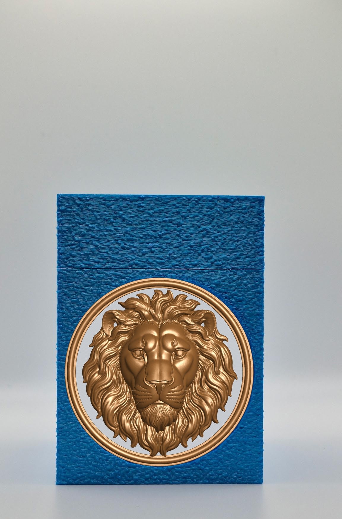 Lion Card Box — Blue