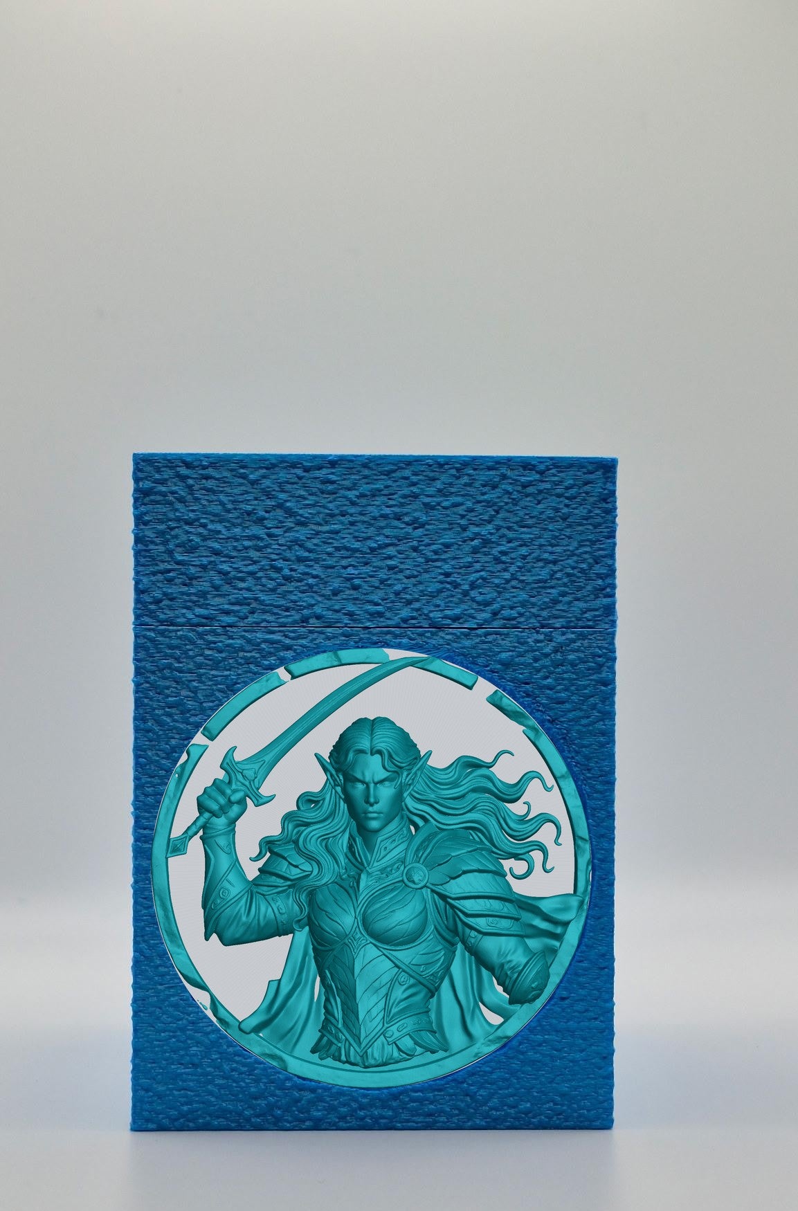 Elvish Warrior Card Box — Blue