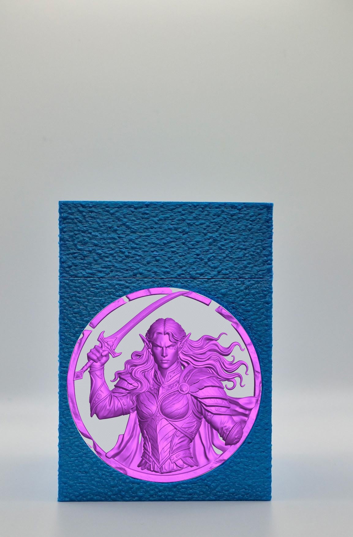 Elvish Warrior Card Box — Blue
