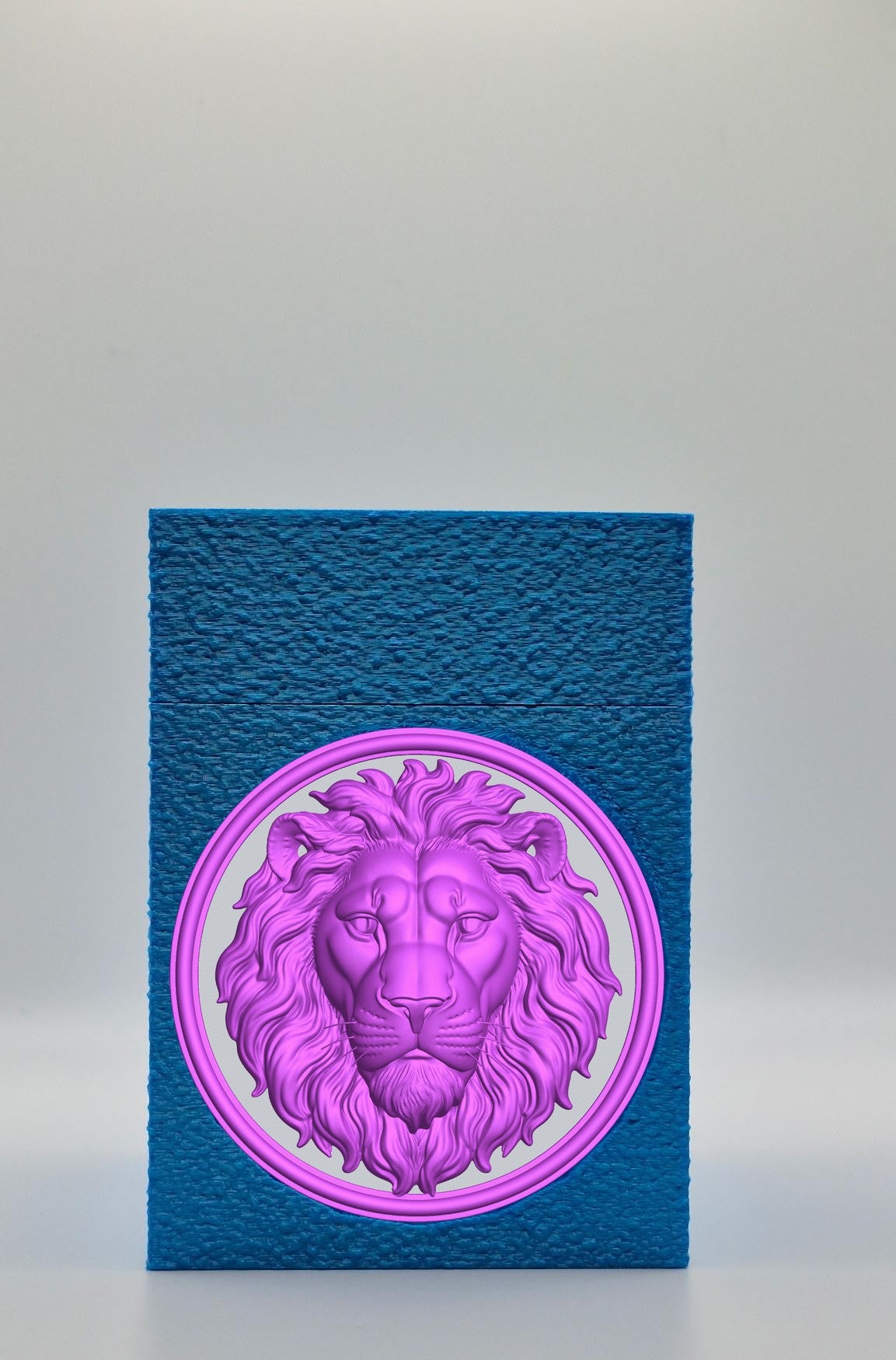 Lion Card Box — Blue