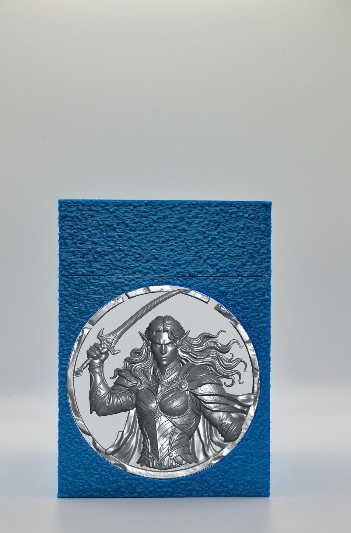Elvish Warrior Card Box — Blue