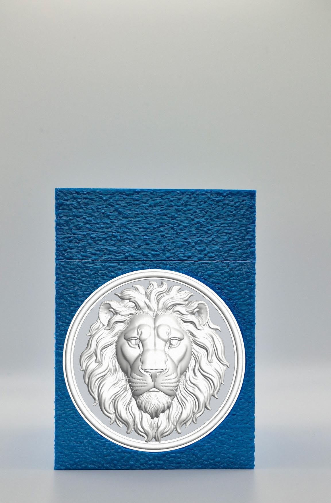 Lion Card Box — Blue