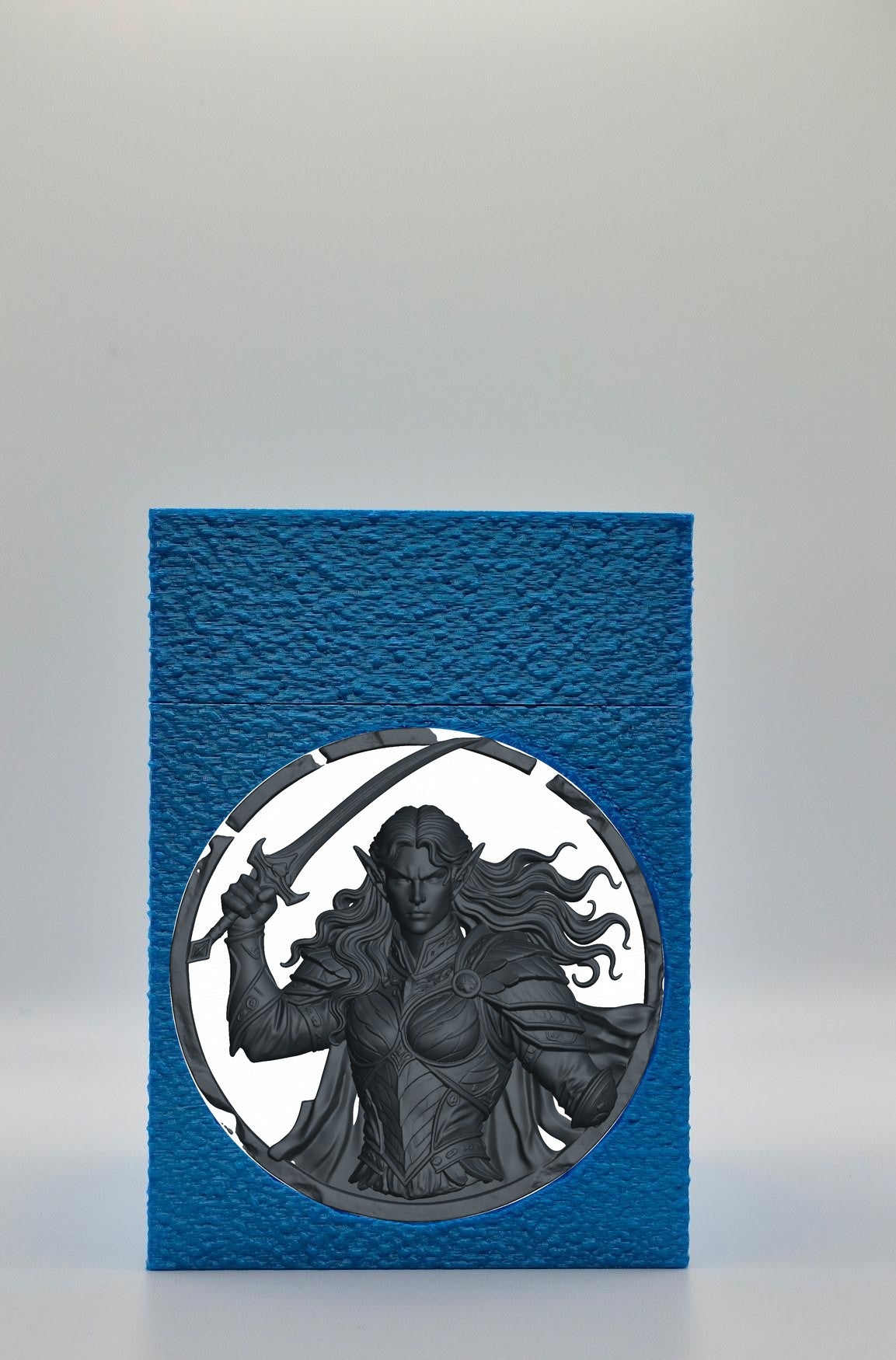 Elvish Warrior Card Box — Blue