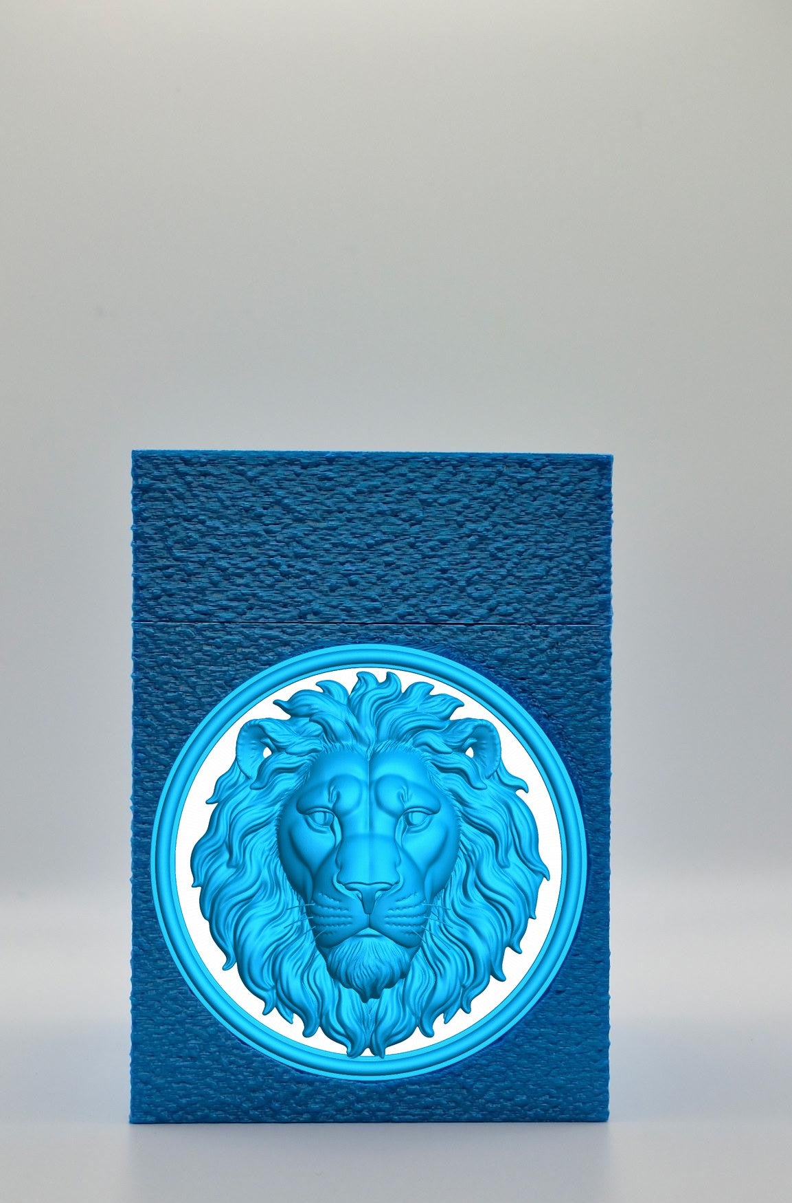 Lion Card Box — Blue