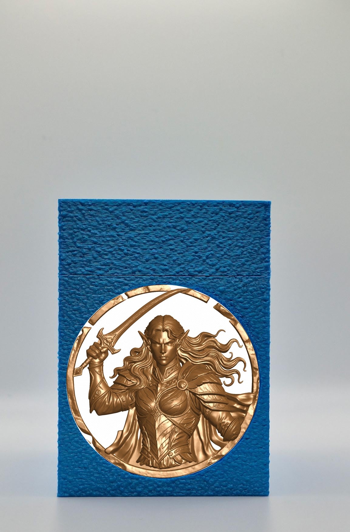 Elvish Warrior Card Box — Blue