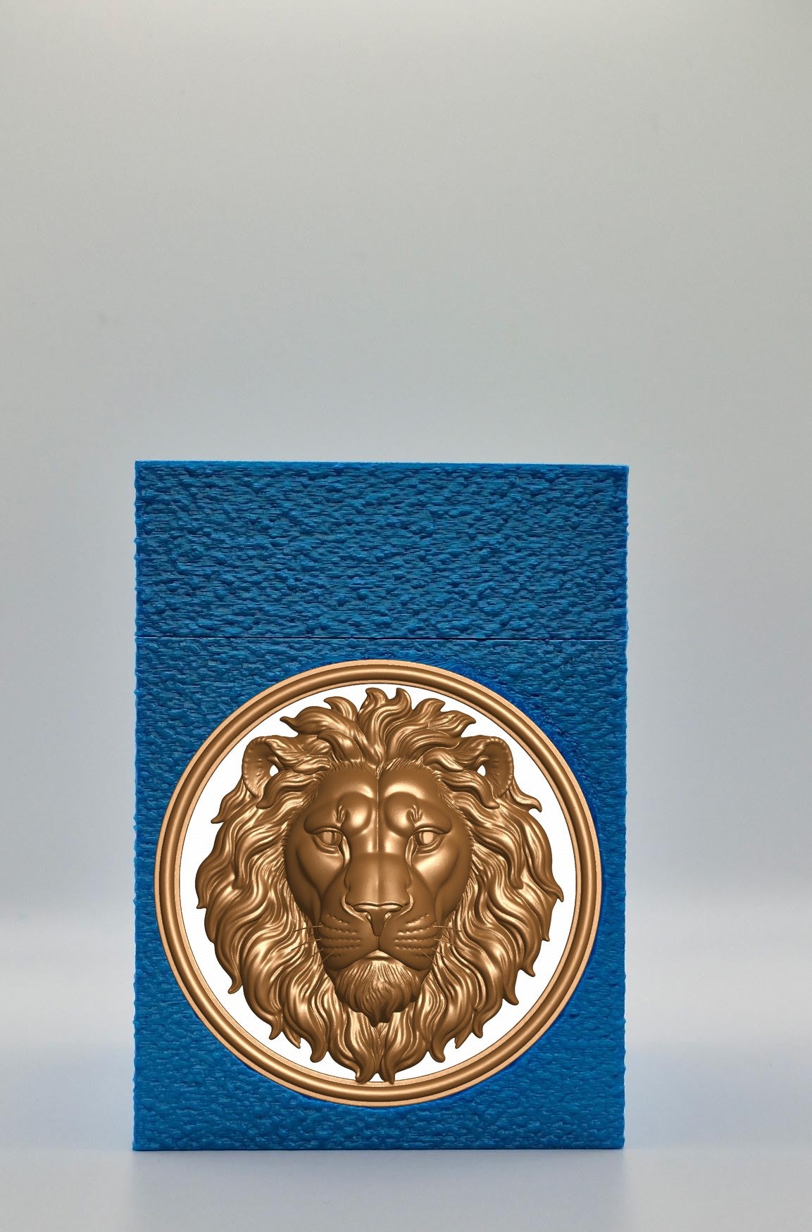 Lion Card Box — Blue