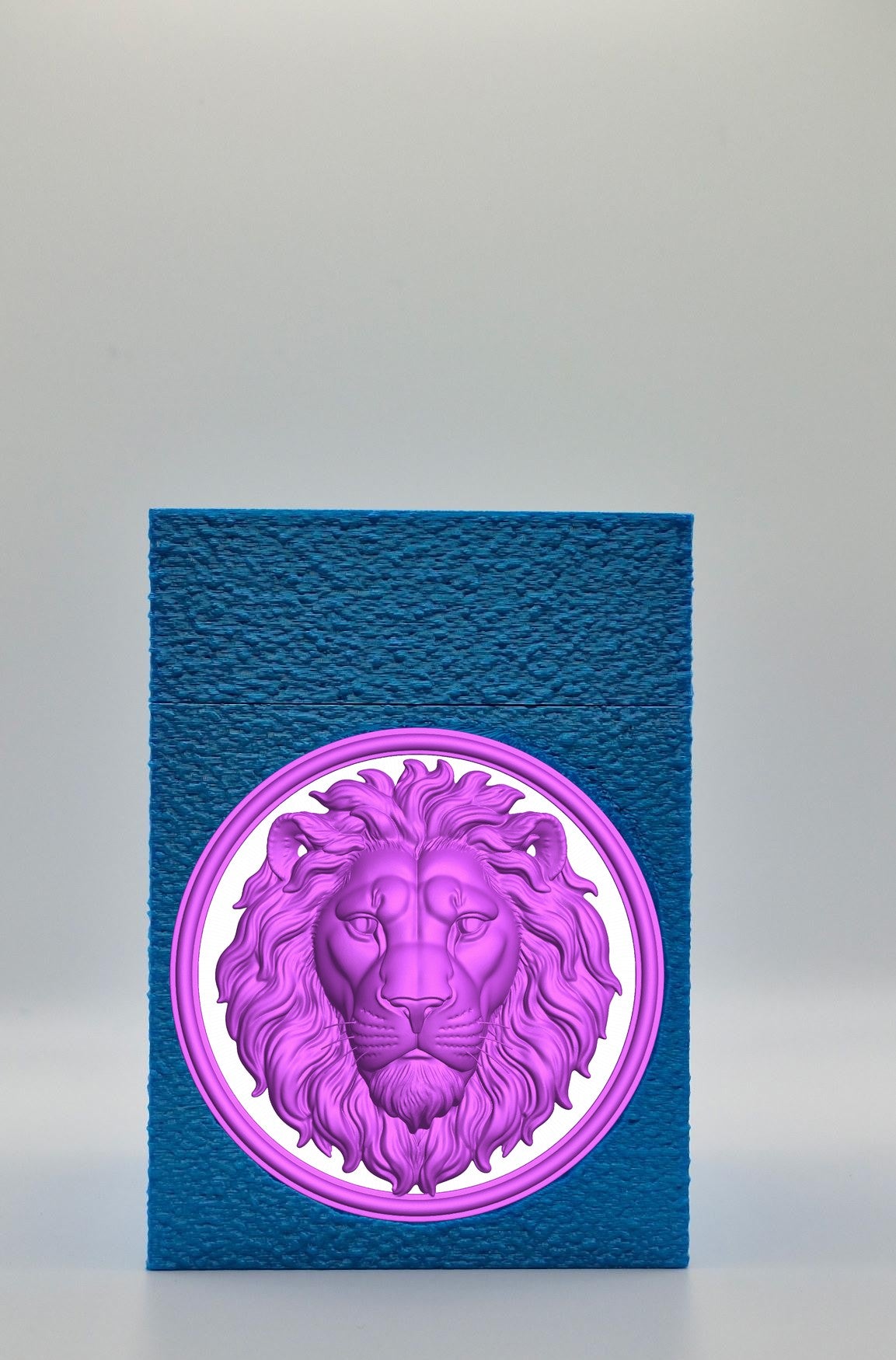 Lion Card Box — Blue