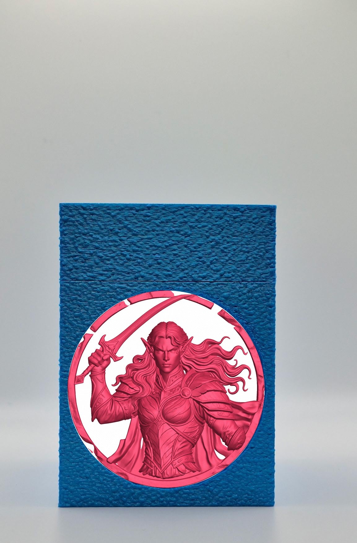 Elvish Warrior Card Box — Blue