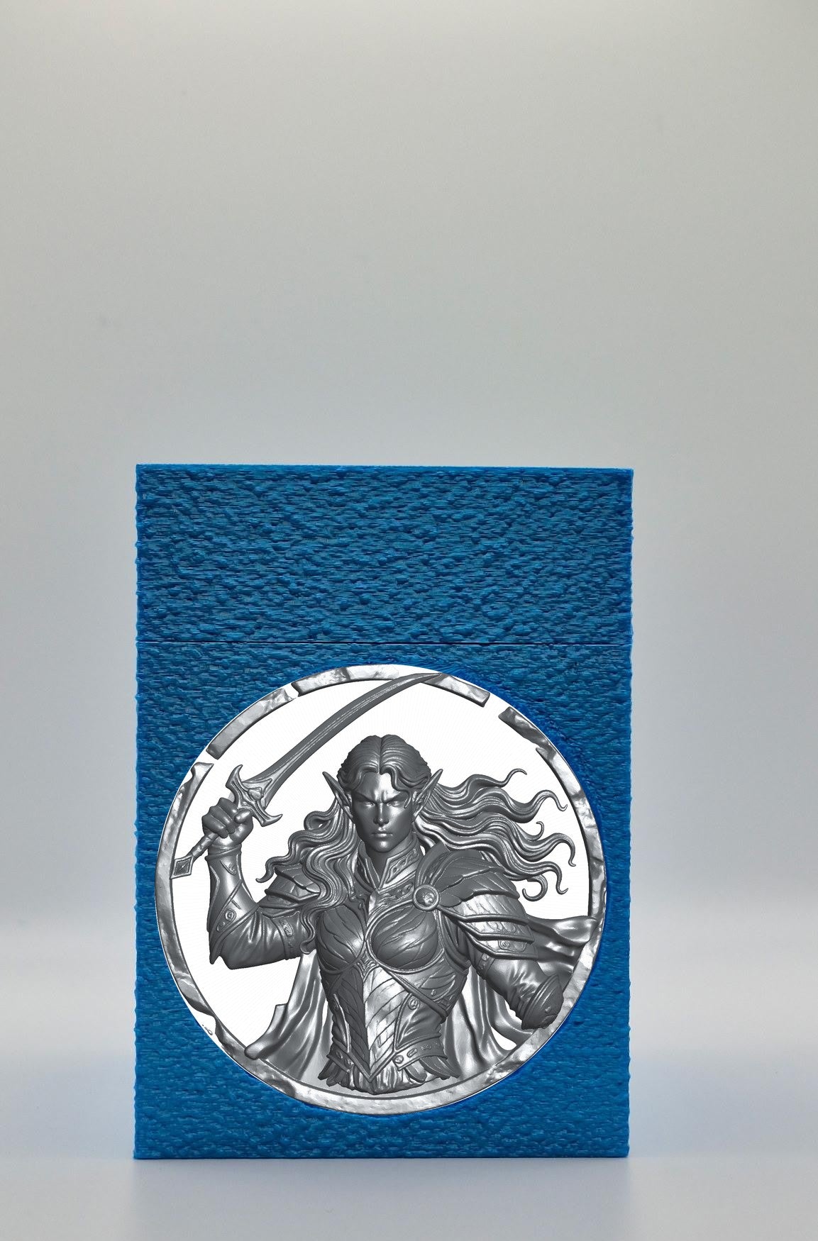 Elvish Warrior Card Box — Blue