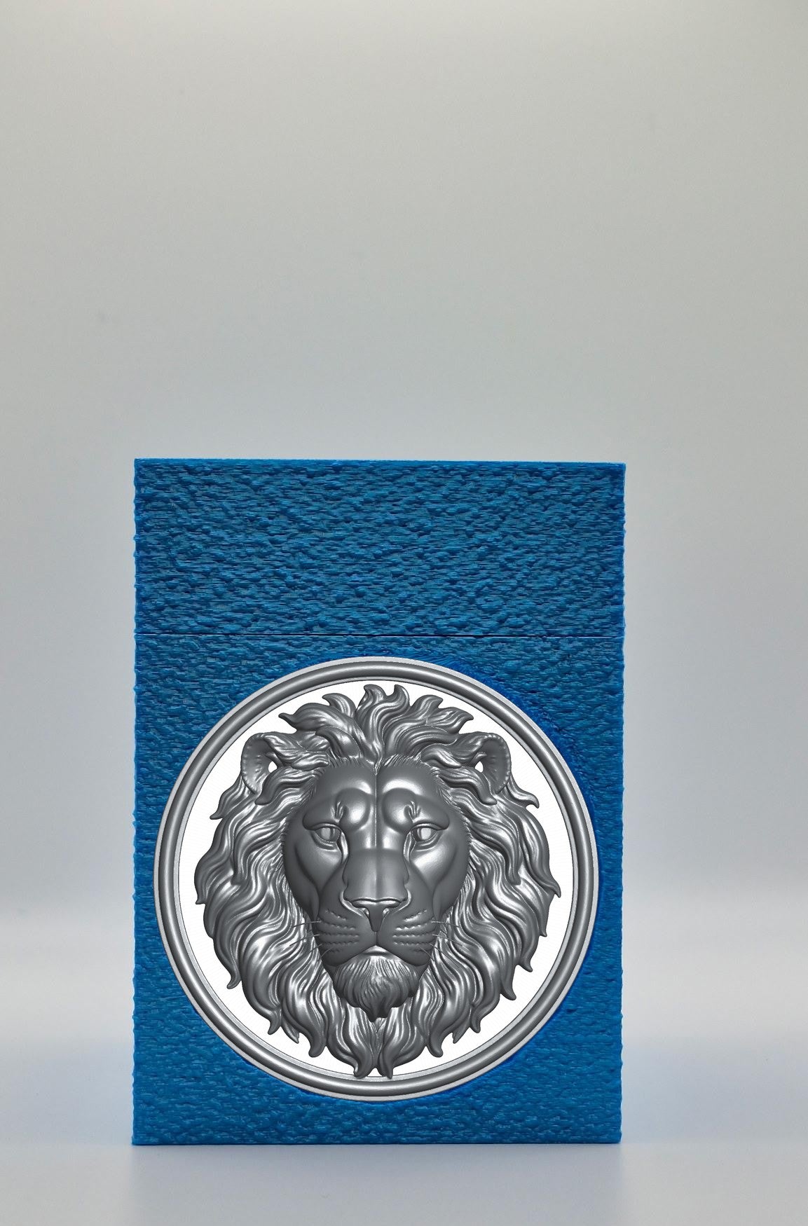 Lion Card Box — Blue