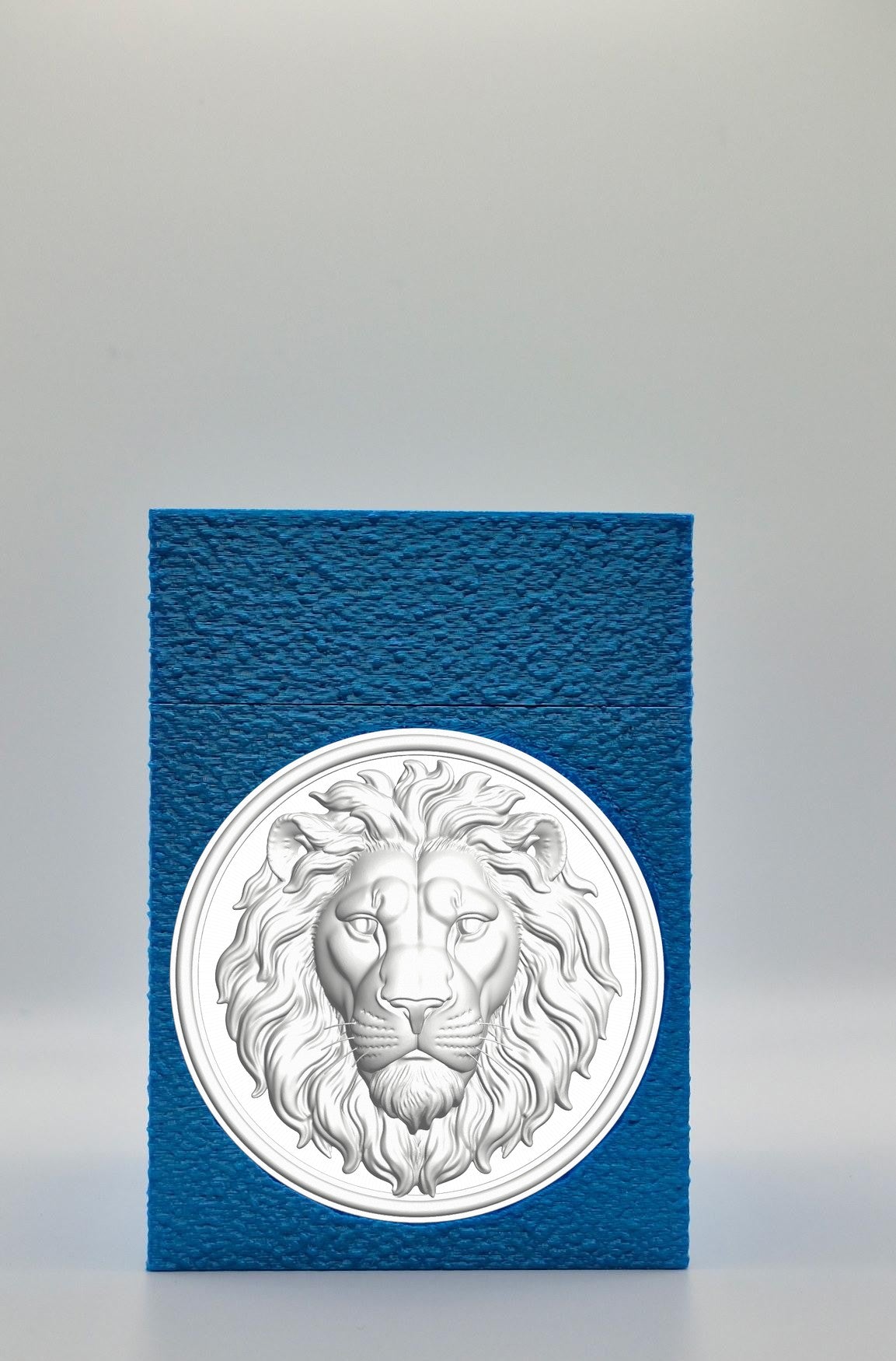 Lion Card Box — Blue