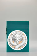 Dragon Card Box - Green Plain box with Gold background and White medallion