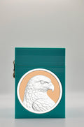 Eagle Card Box - Green Plain box with Gold background and White medallion