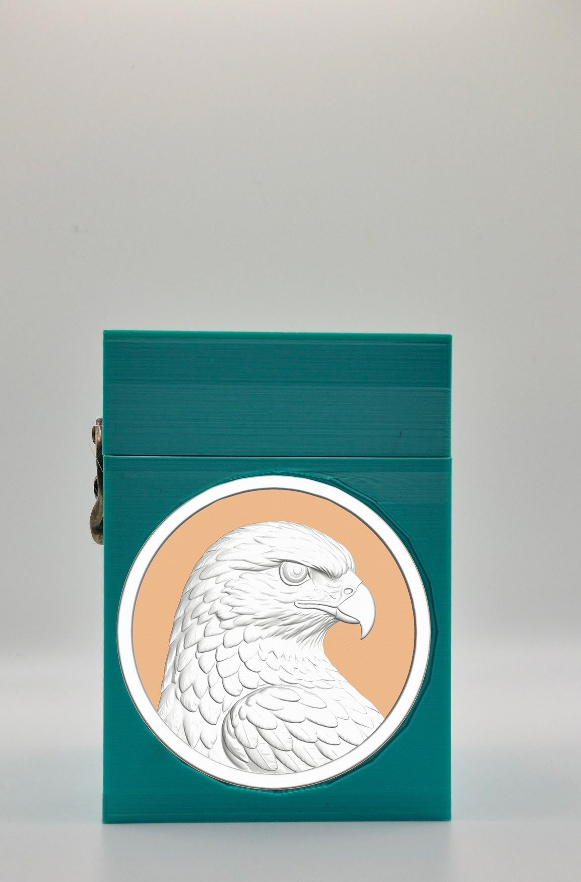Eagle Card Box - Green Plain box with Gold background and White medallion