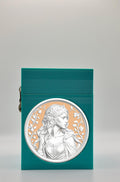 Elf Maiden Card Box - Green Plain box with Gold background and White medallion