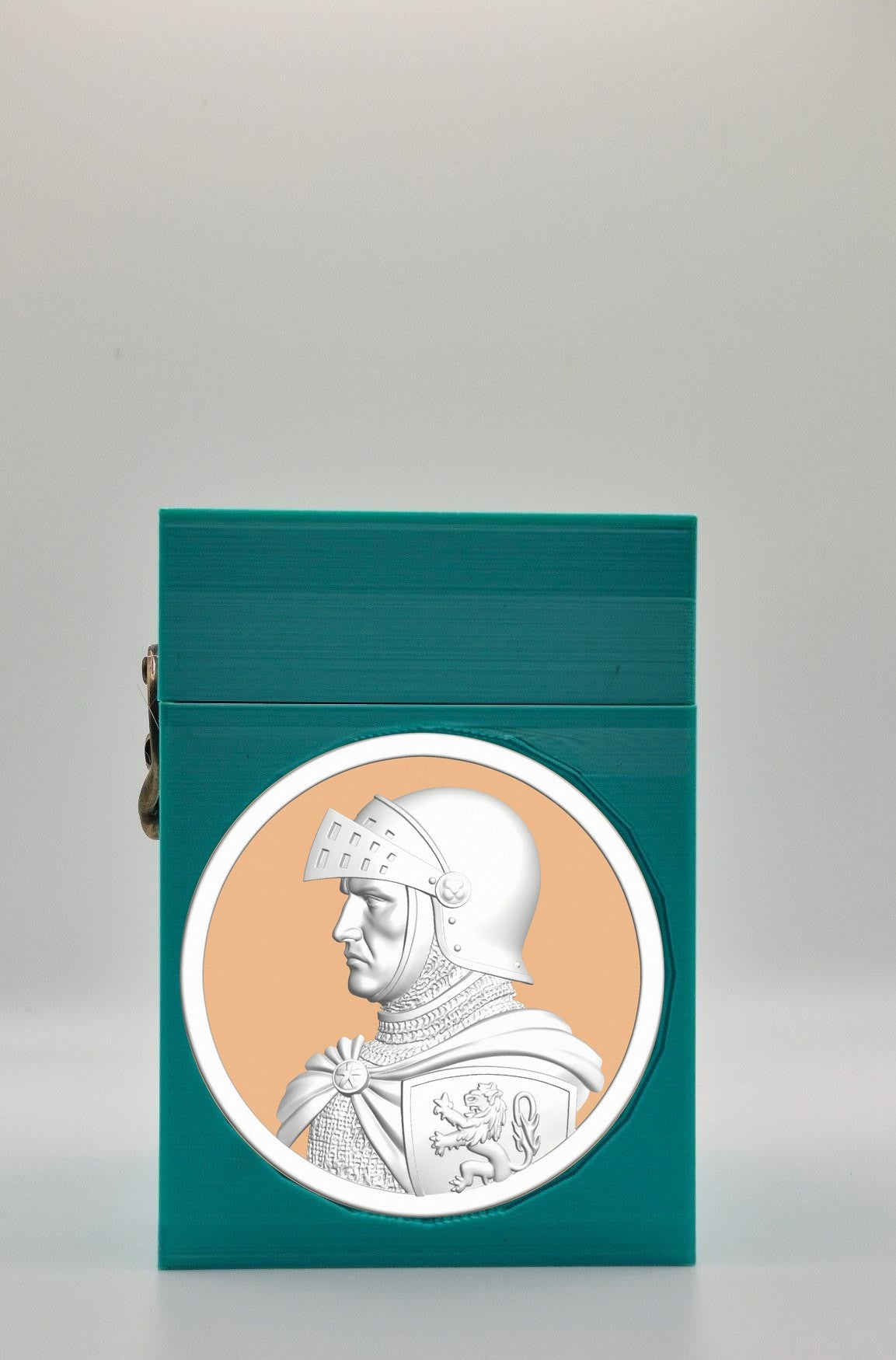 Knight Card Box - Green Plain box with Gold background and White medallion