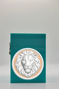 Lion Card Box - Green Plain box with Gold background and White medallion