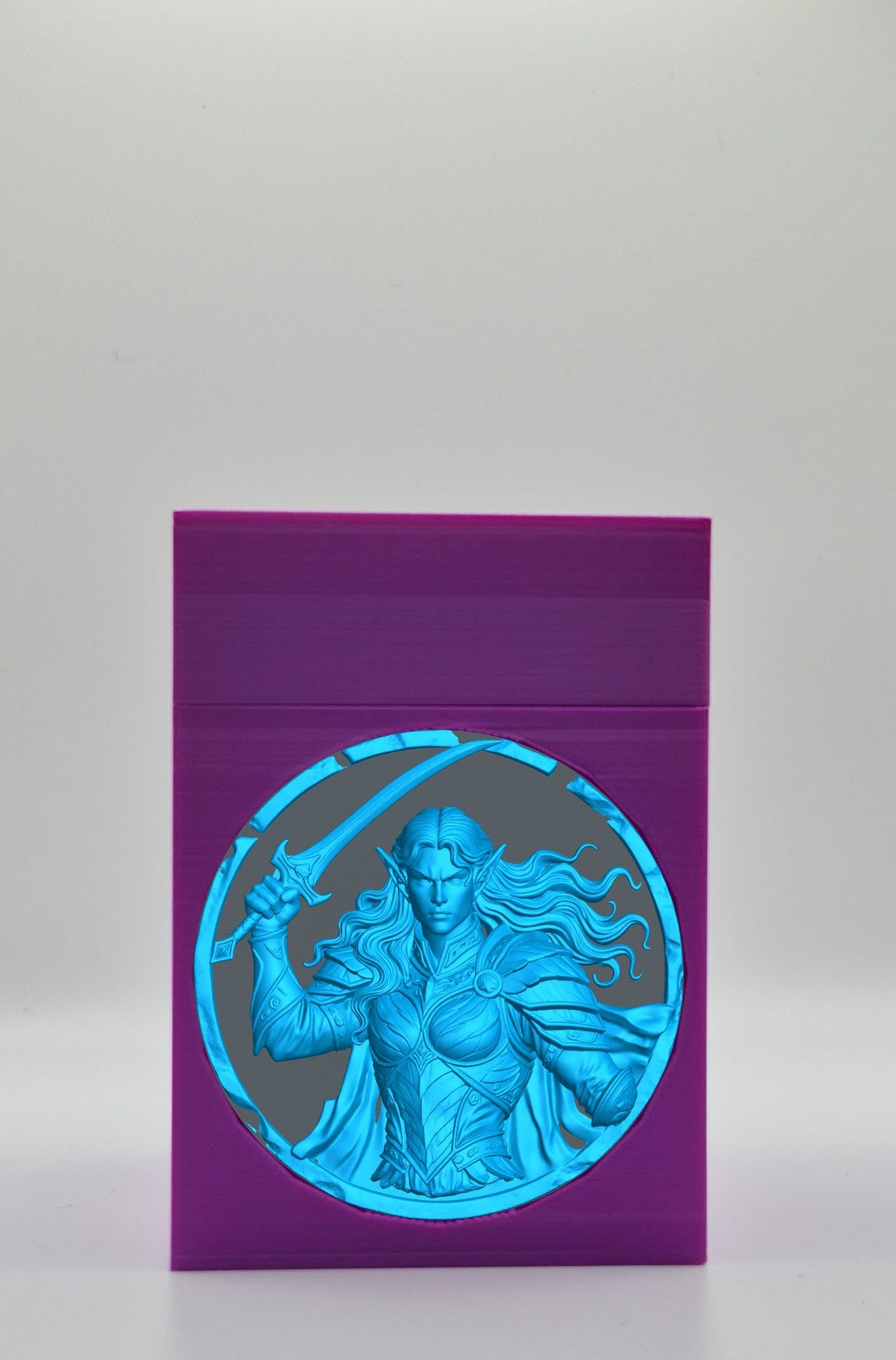 Elvish Warrior Card Box — Purple