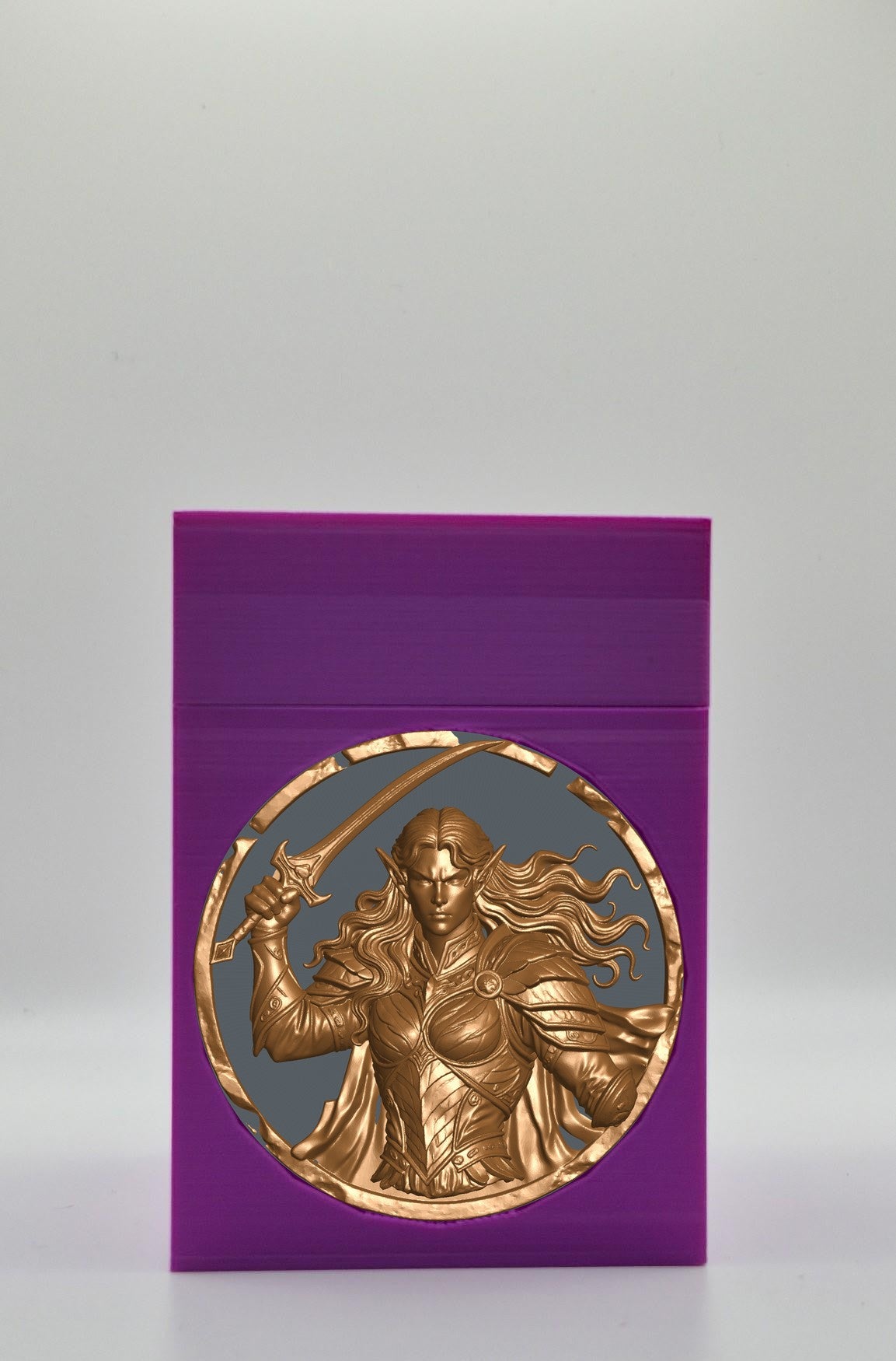 Elvish Warrior Card Box — Purple