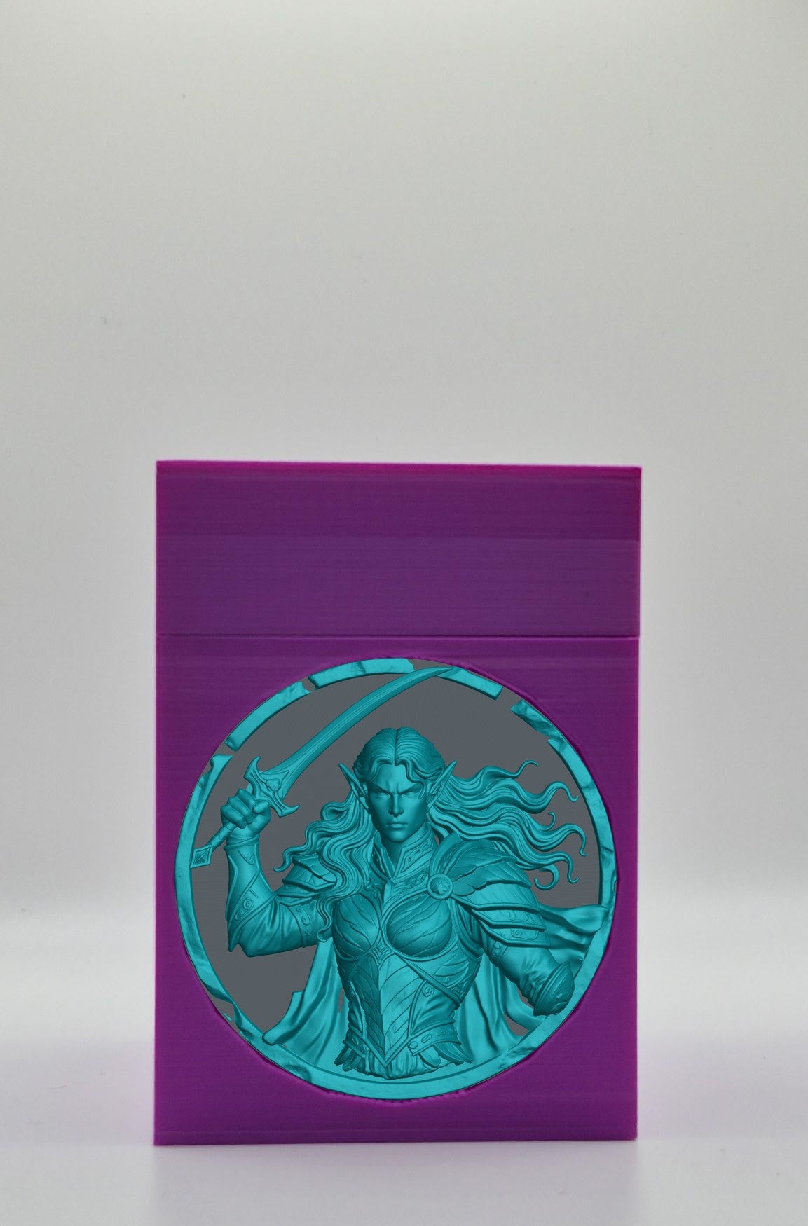 Elvish Warrior Card Box — Purple