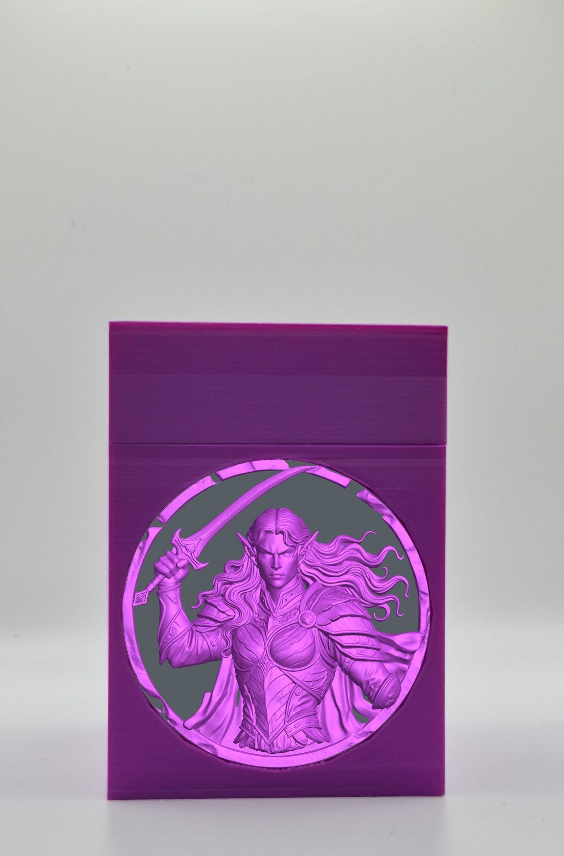 Elvish Warrior Card Box — Purple