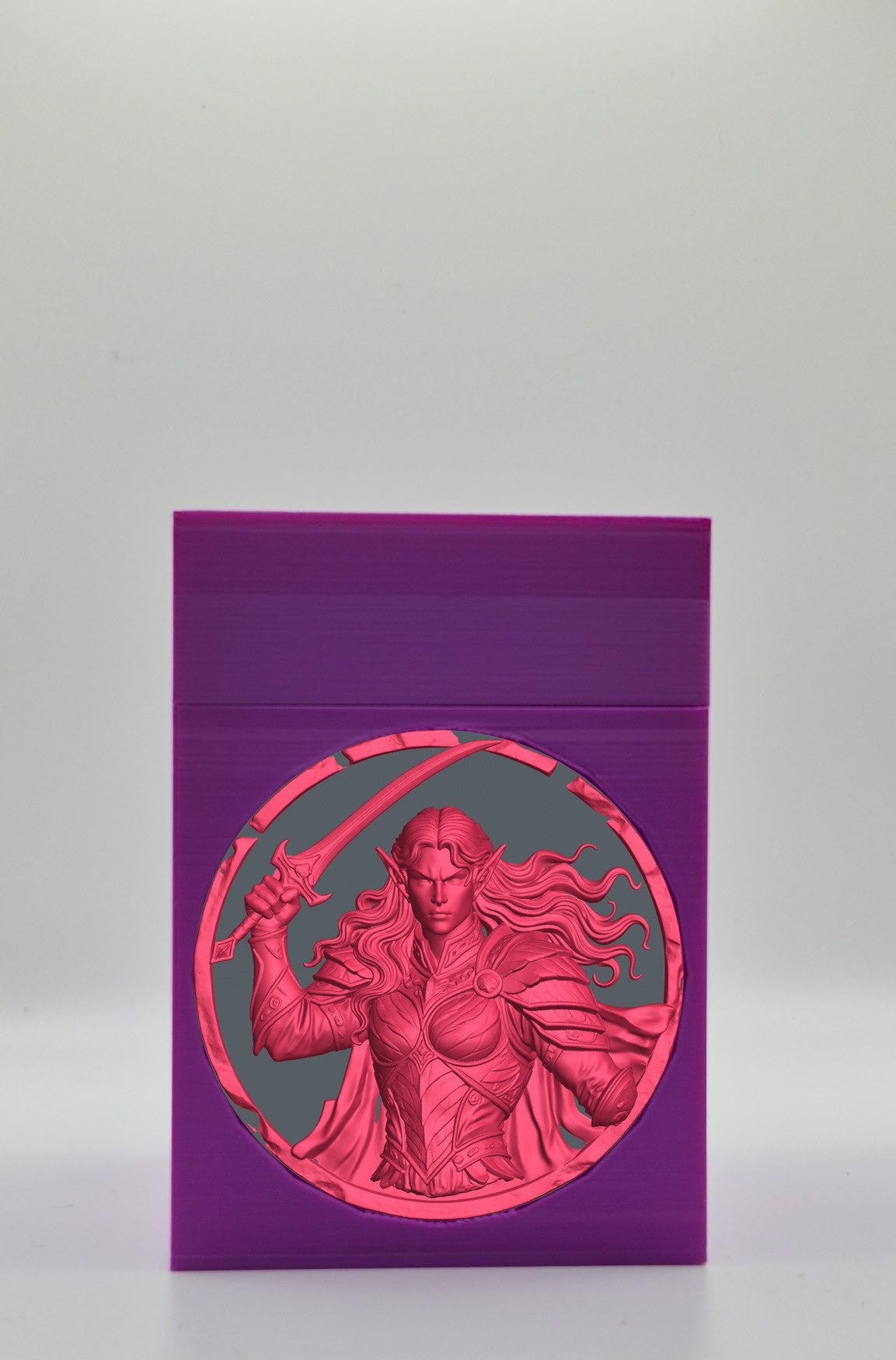 Elvish Warrior Card Box — Purple