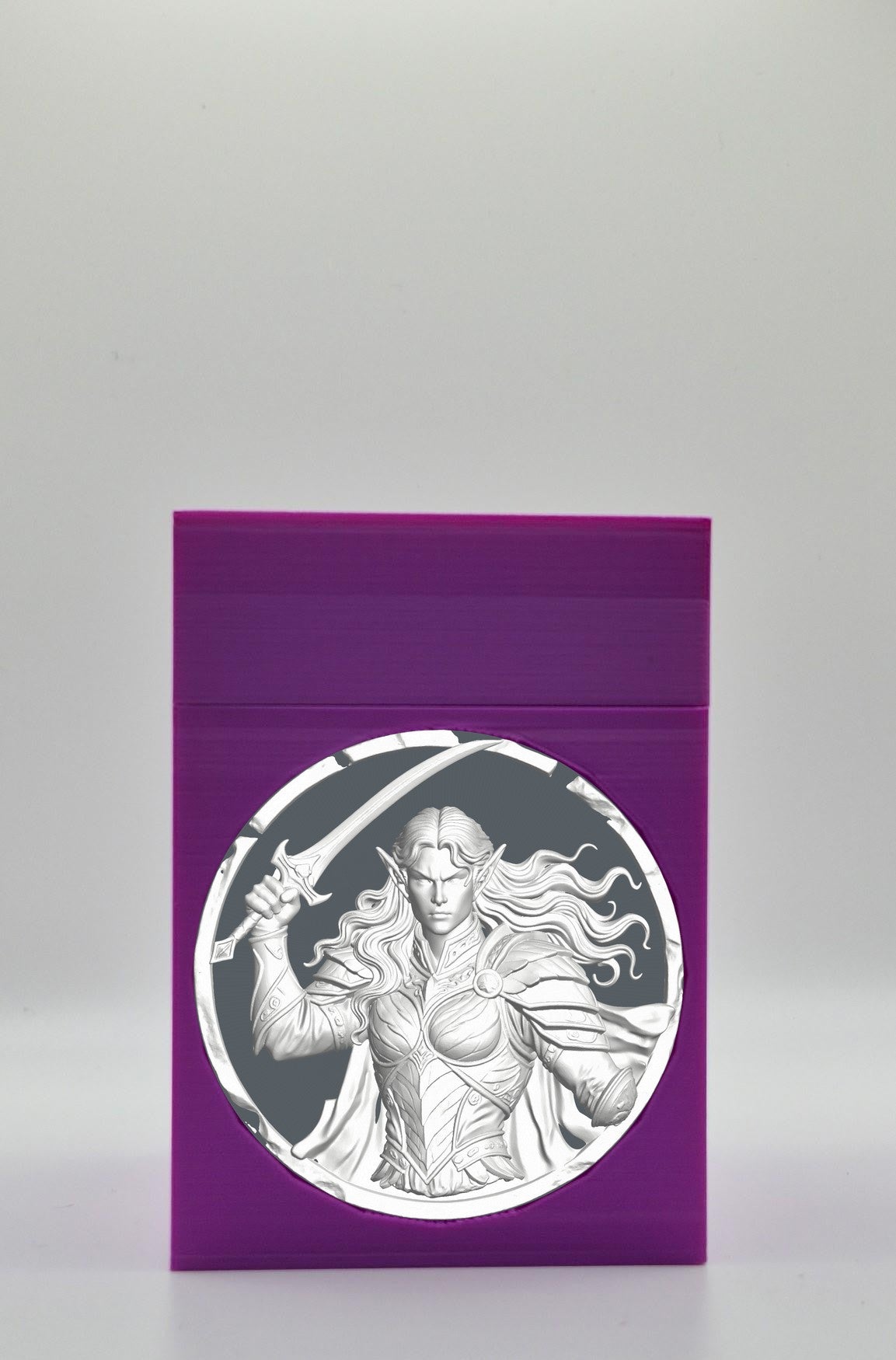 Elvish Warrior Card Box — Purple