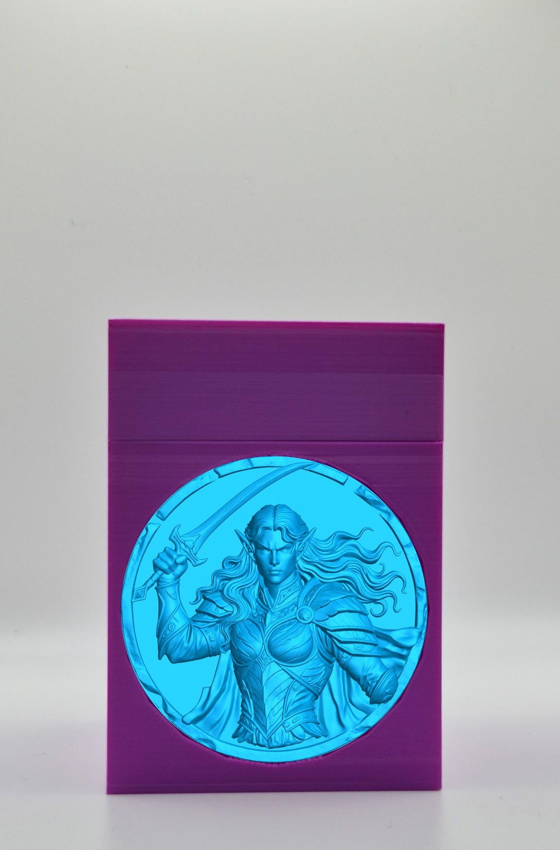 Elvish Warrior Card Box — Purple