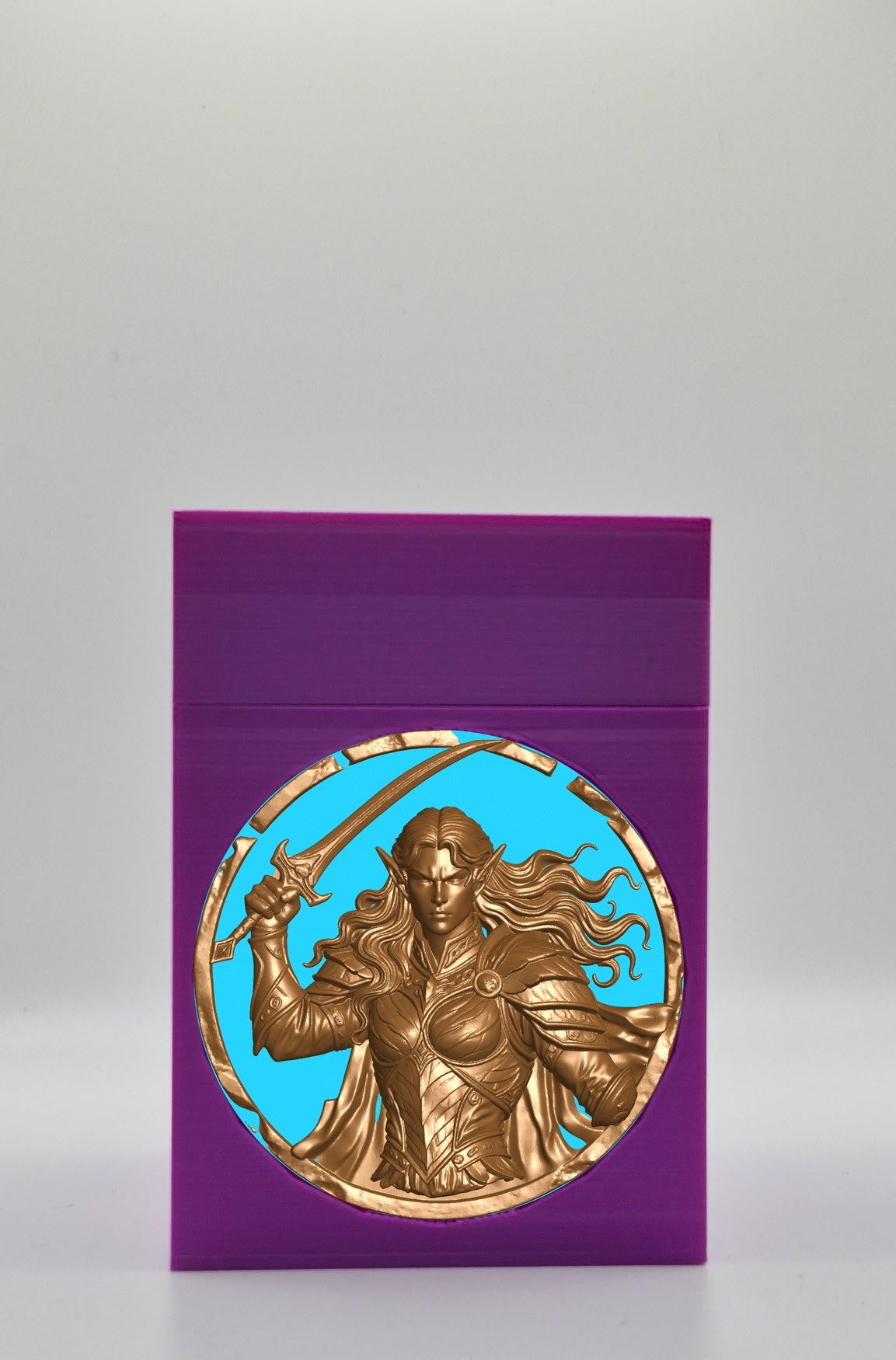 Elvish Warrior Card Box — Purple