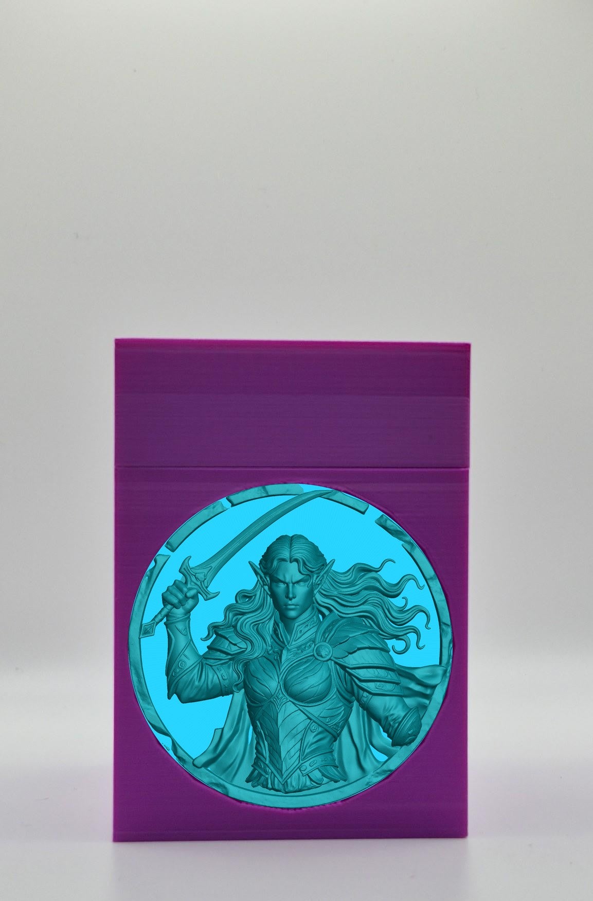 Elvish Warrior Card Box — Purple
