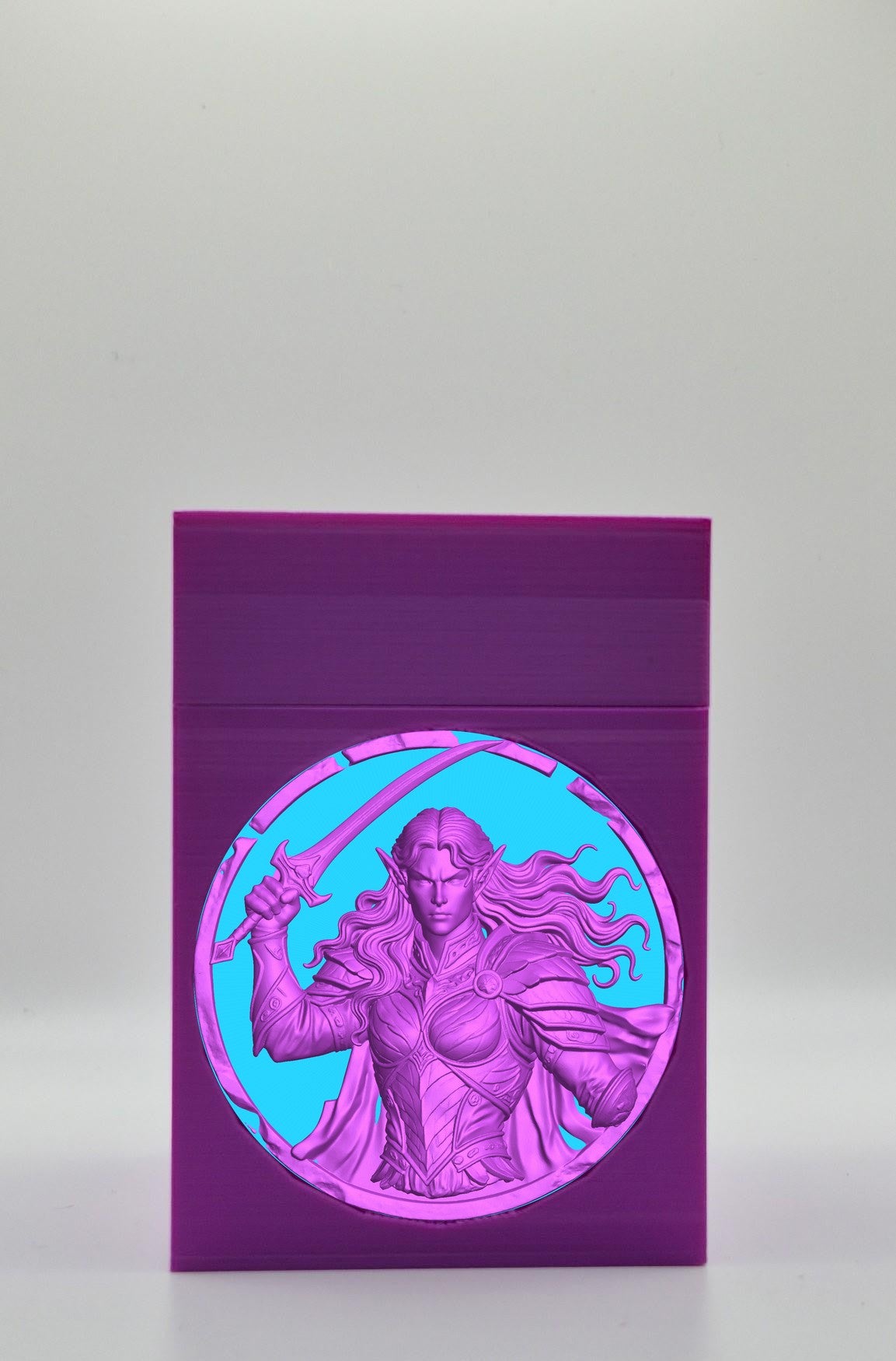 Elvish Warrior Card Box — Purple