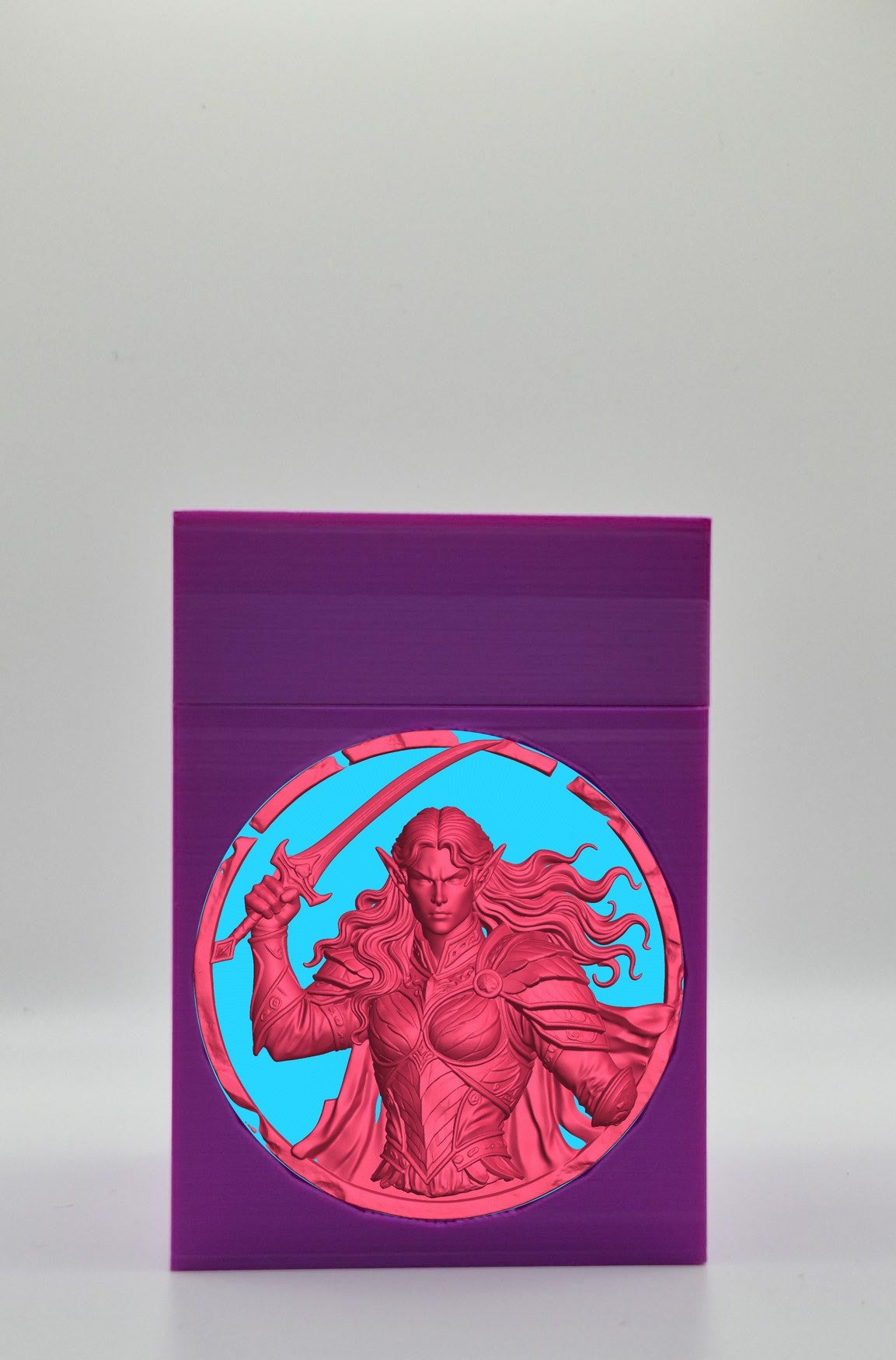 Elvish Warrior Card Box — Purple