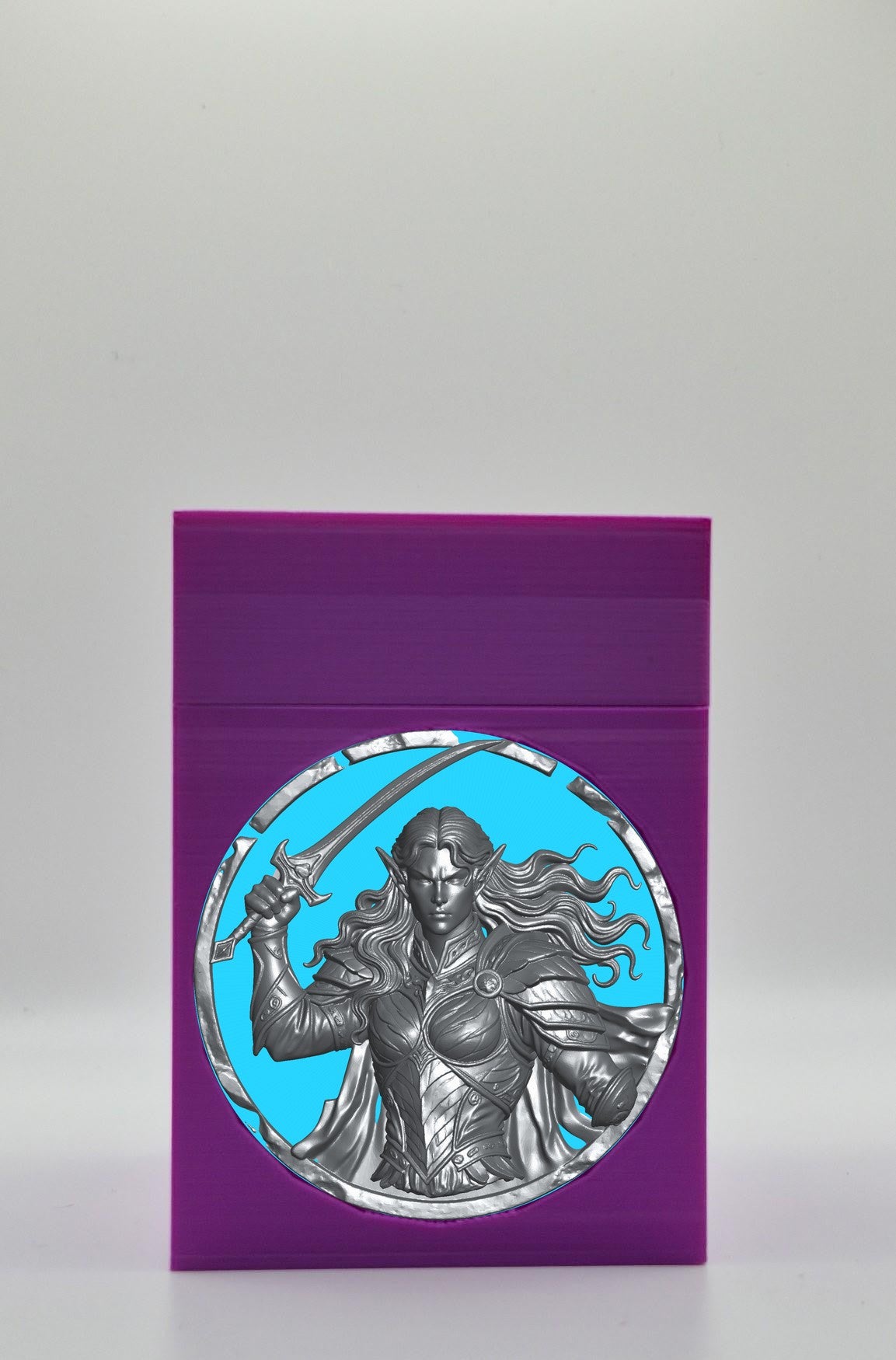 Elvish Warrior Card Box — Purple