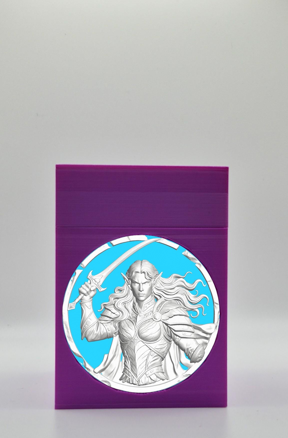 Elvish Warrior Card Box — Purple