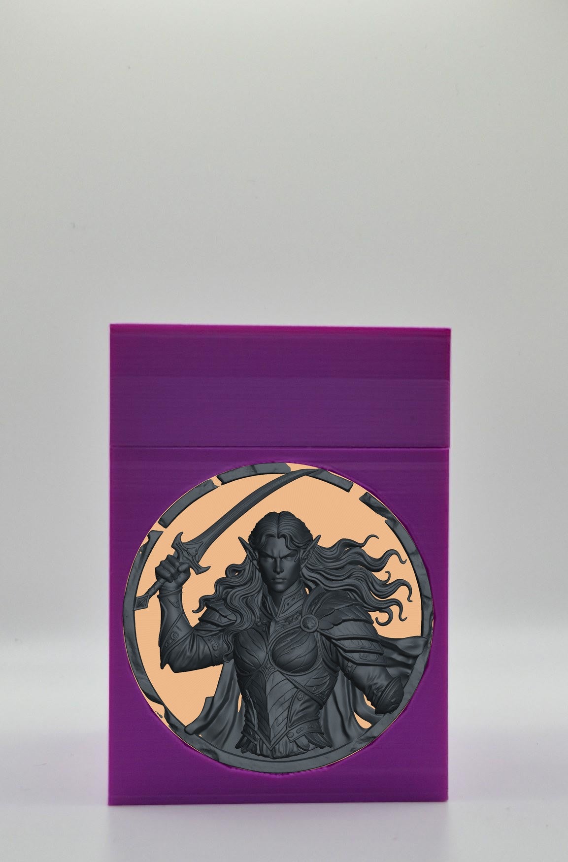 Elvish Warrior Card Box — Purple