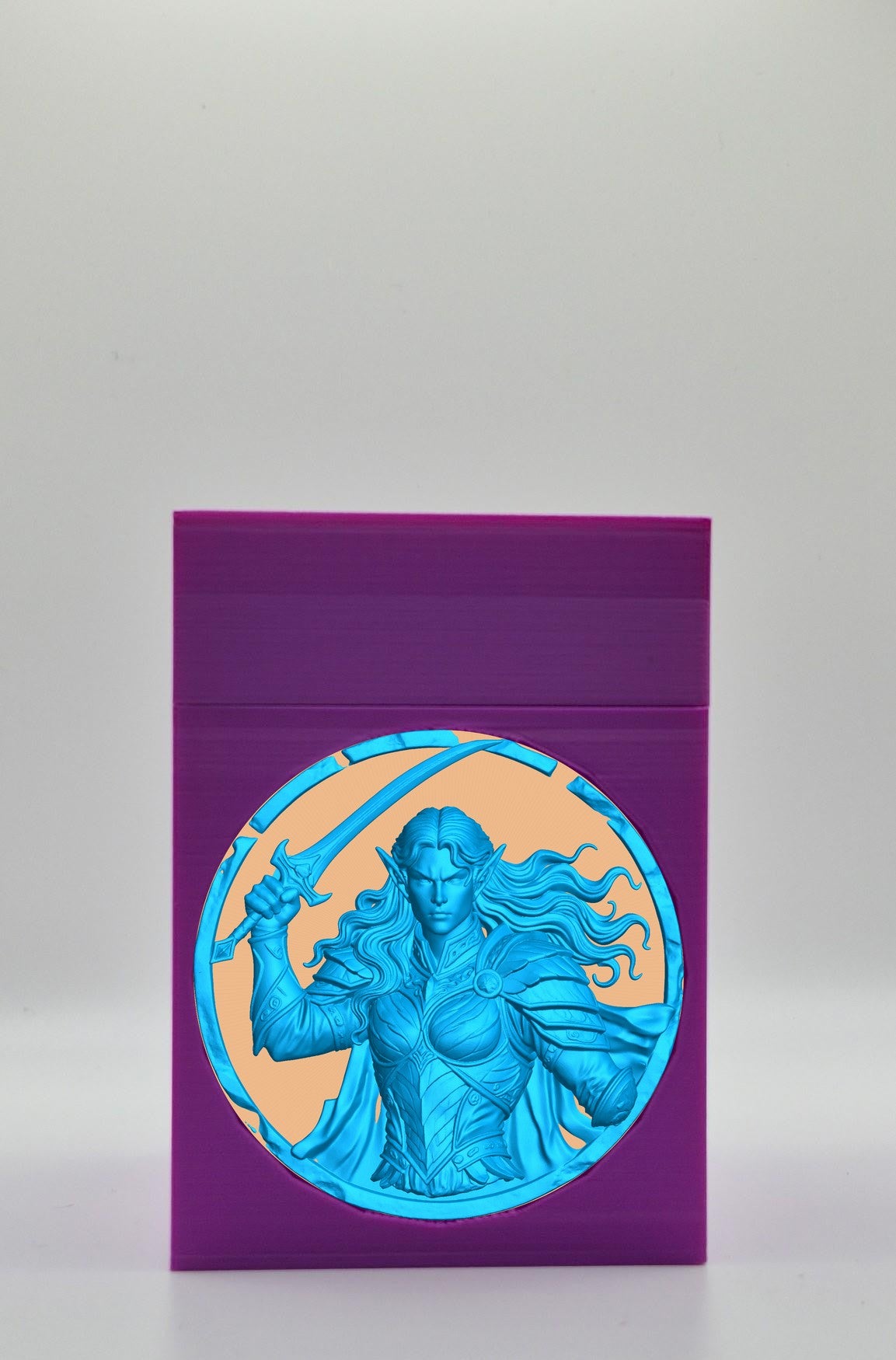 Elvish Warrior Card Box — Purple